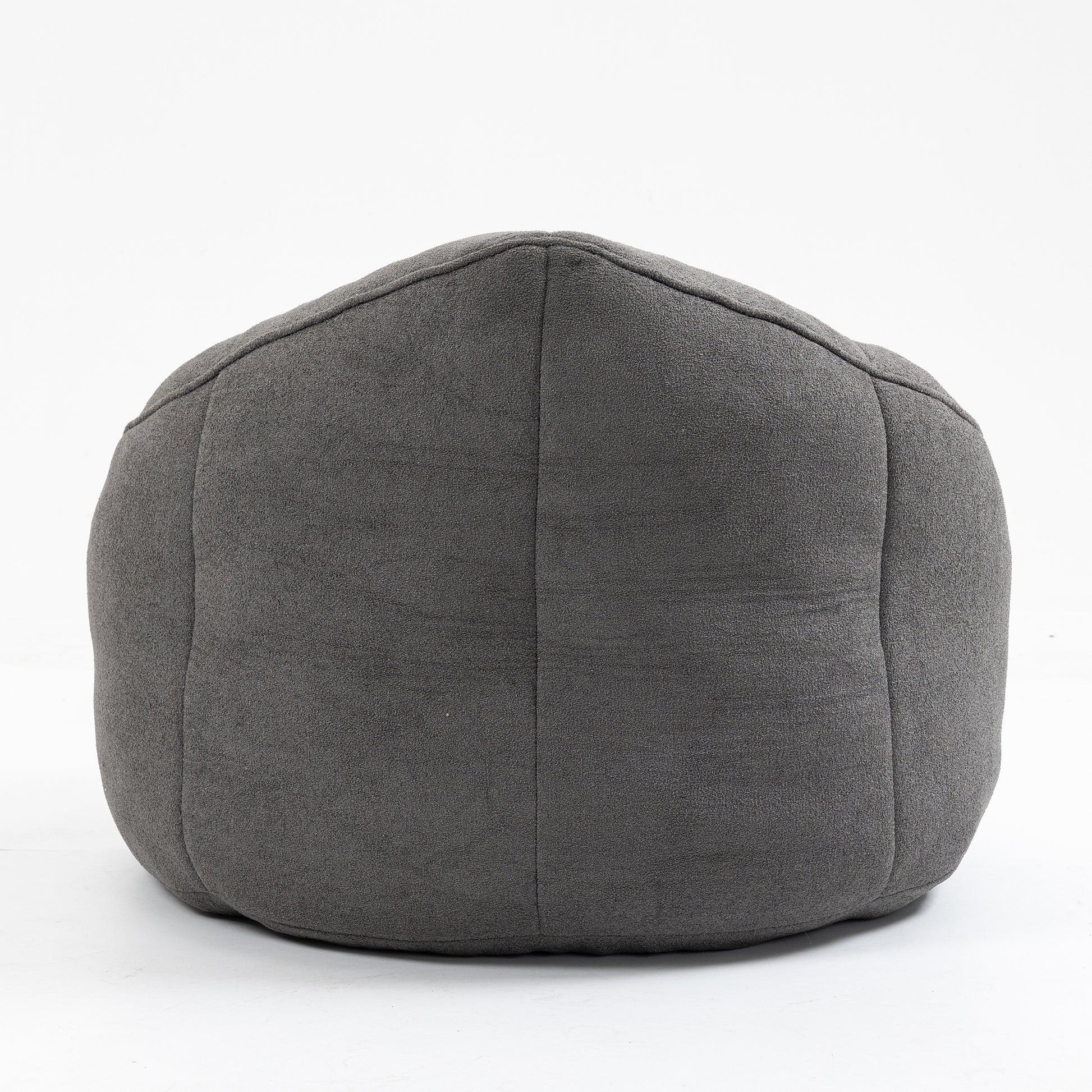 Large dark gray bean bag chair with textured fabric surface perfect for gaming