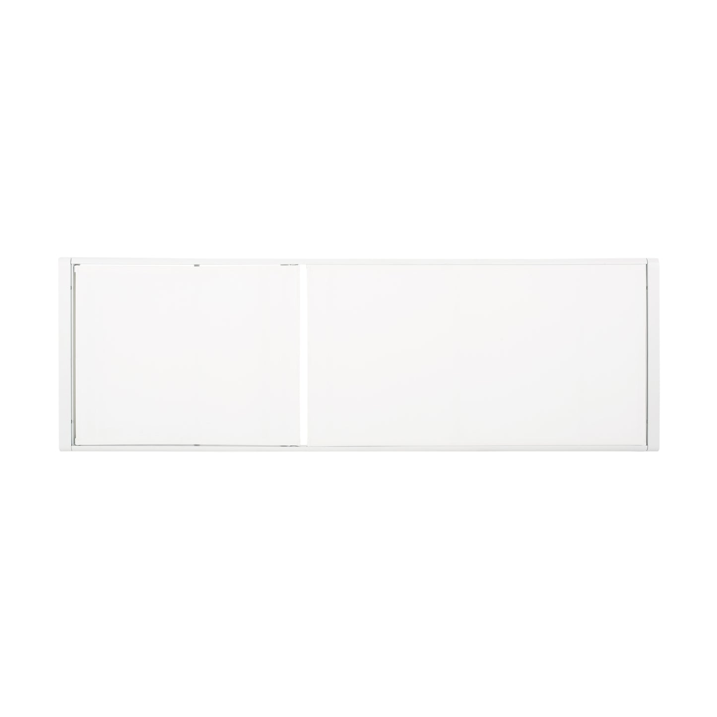 White frameless sliding shower door with clear glass panel for modern bathrooms