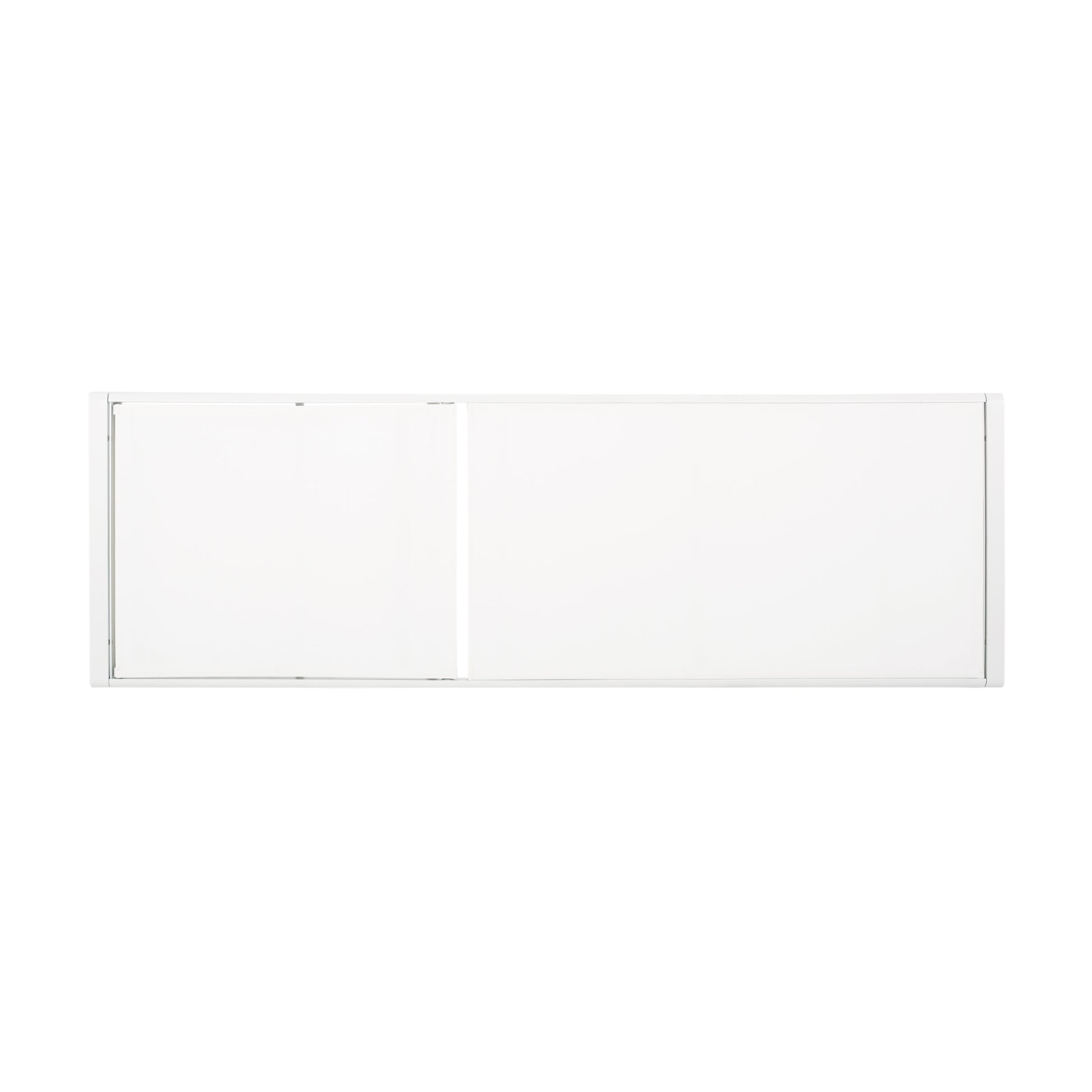 White frameless sliding shower door with clear glass panel for modern bathrooms
