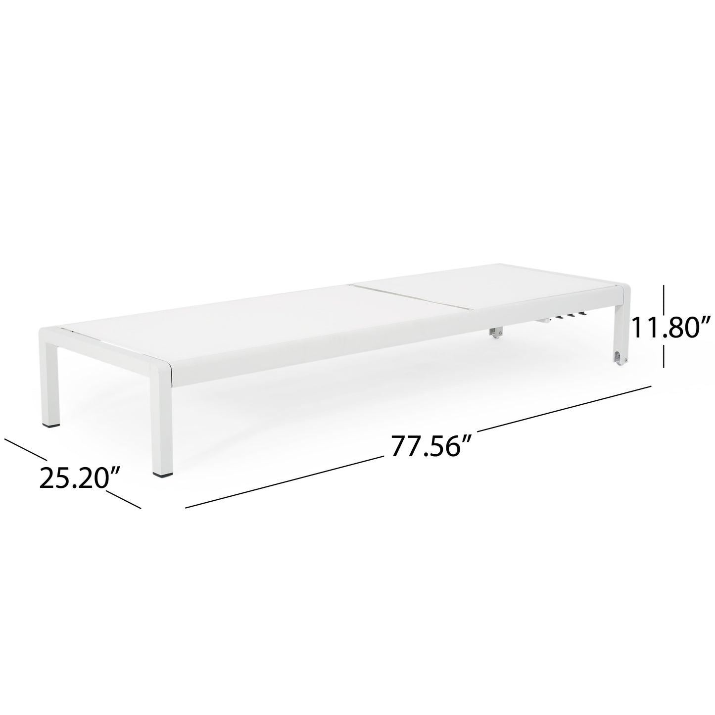 White aluminum outdoor chaise lounge with adjustable back
