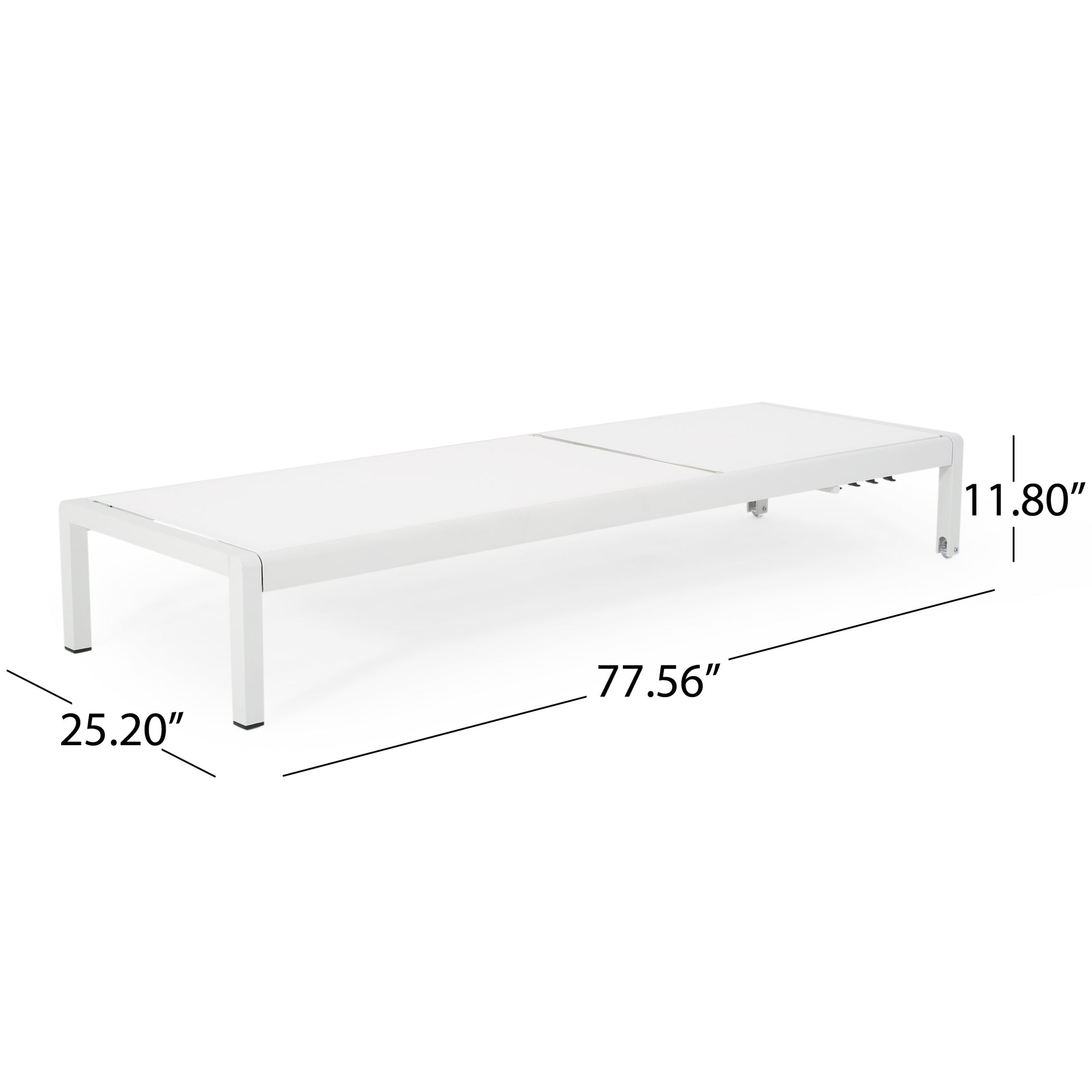 White aluminum outdoor chaise lounge with adjustable back