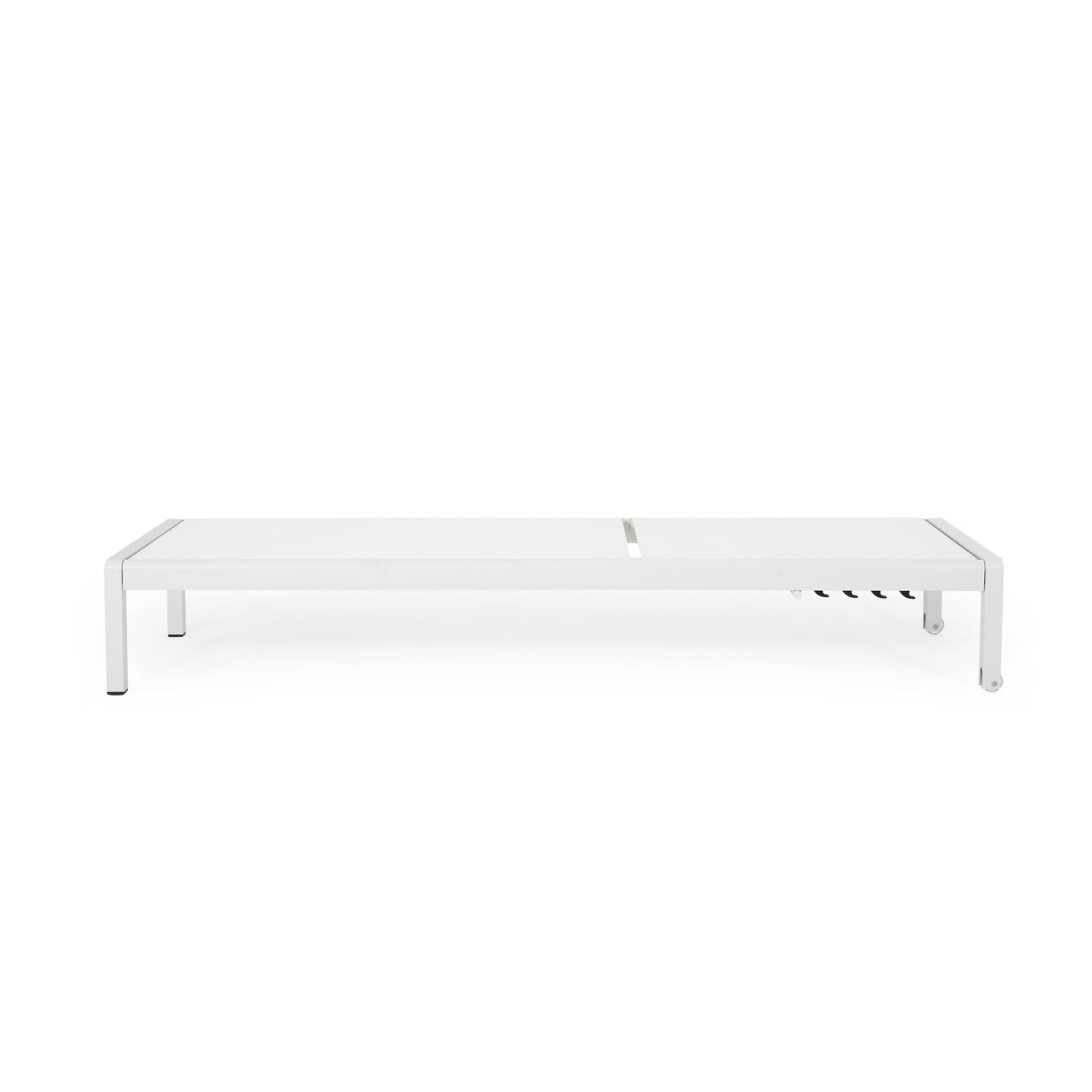 Modern white metal outdoor lounge chair with adjustable backrest