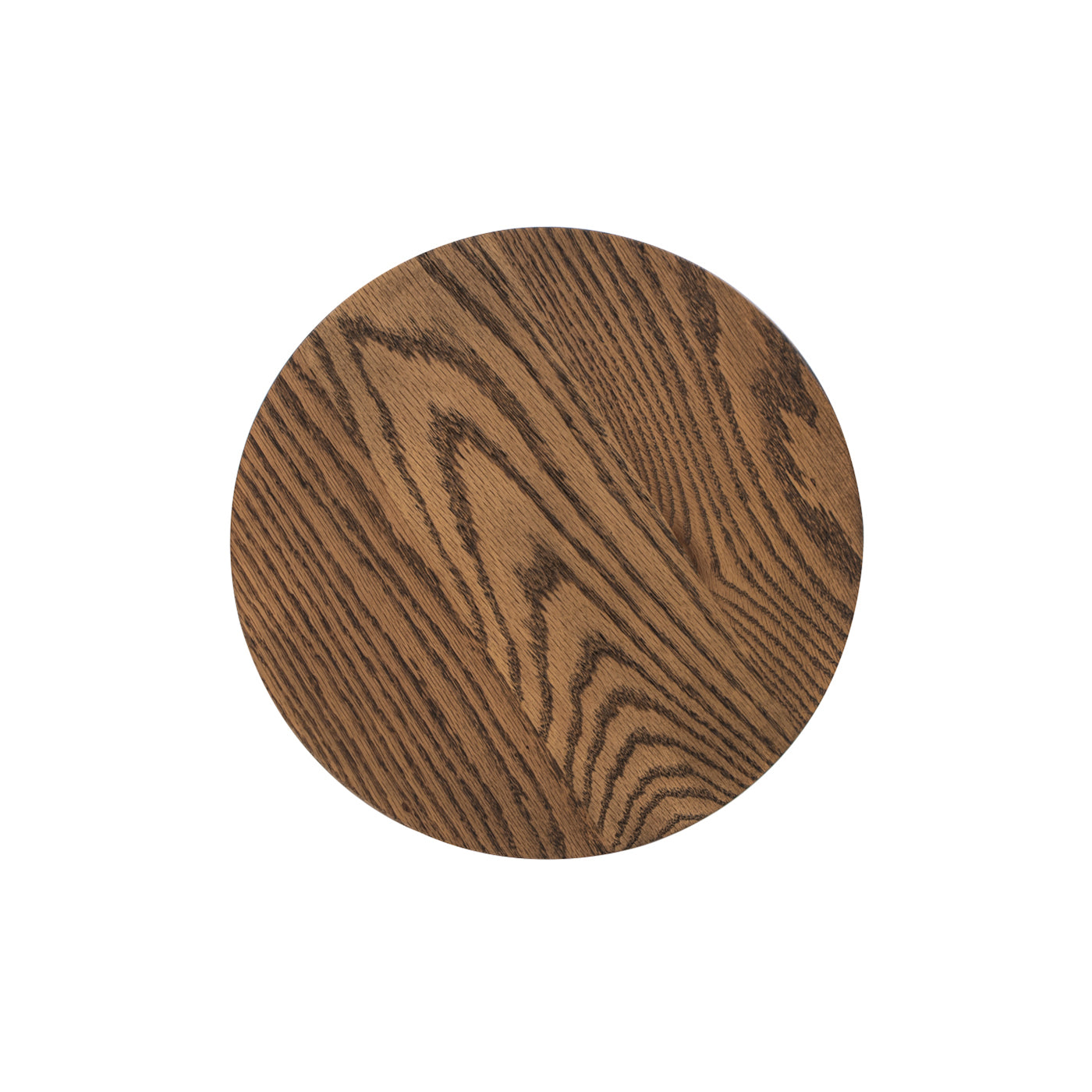 Round wood table top with natural oak grain texture