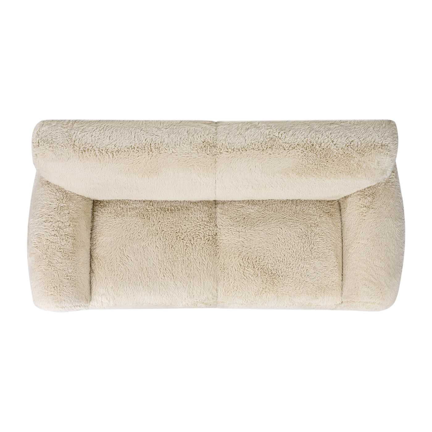 Plush beige pet bed with raised sides for comfort