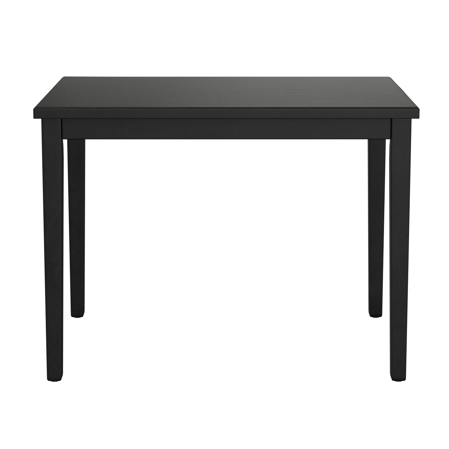 Modern black dining table with tapered legs minimalist design for small spaces