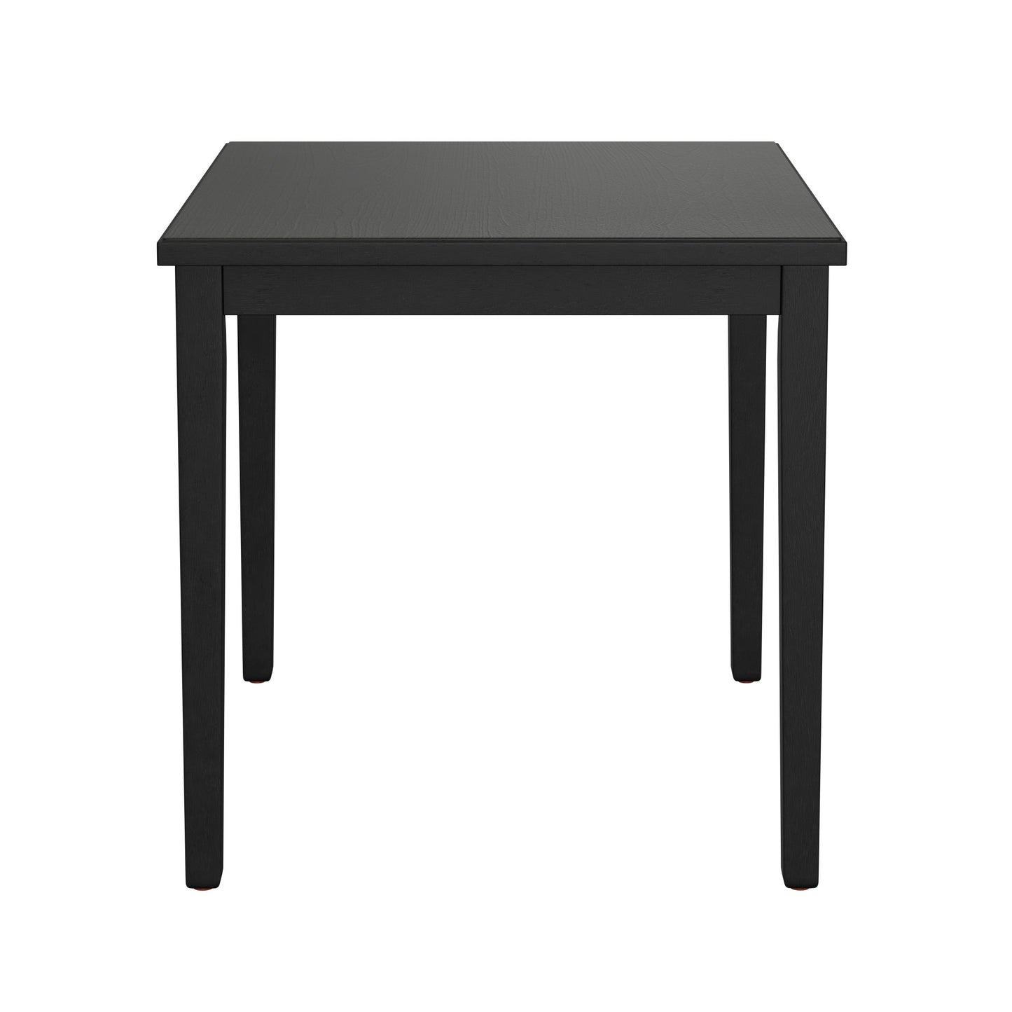 Modern black wooden dining table with clean lines ideal for small spaces