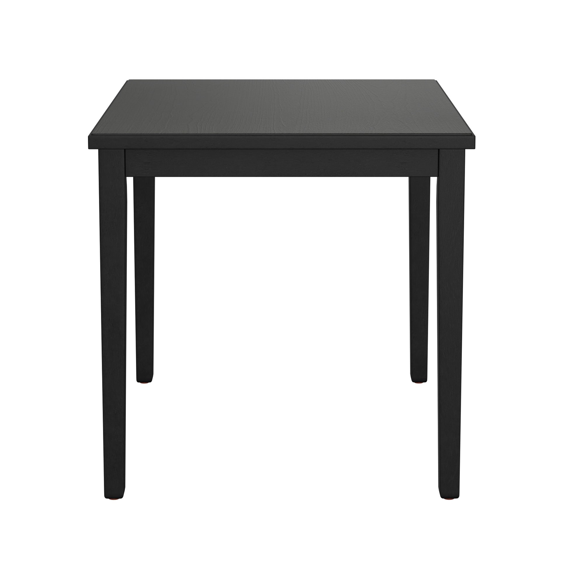 Modern black wooden dining table with clean lines ideal for small spaces