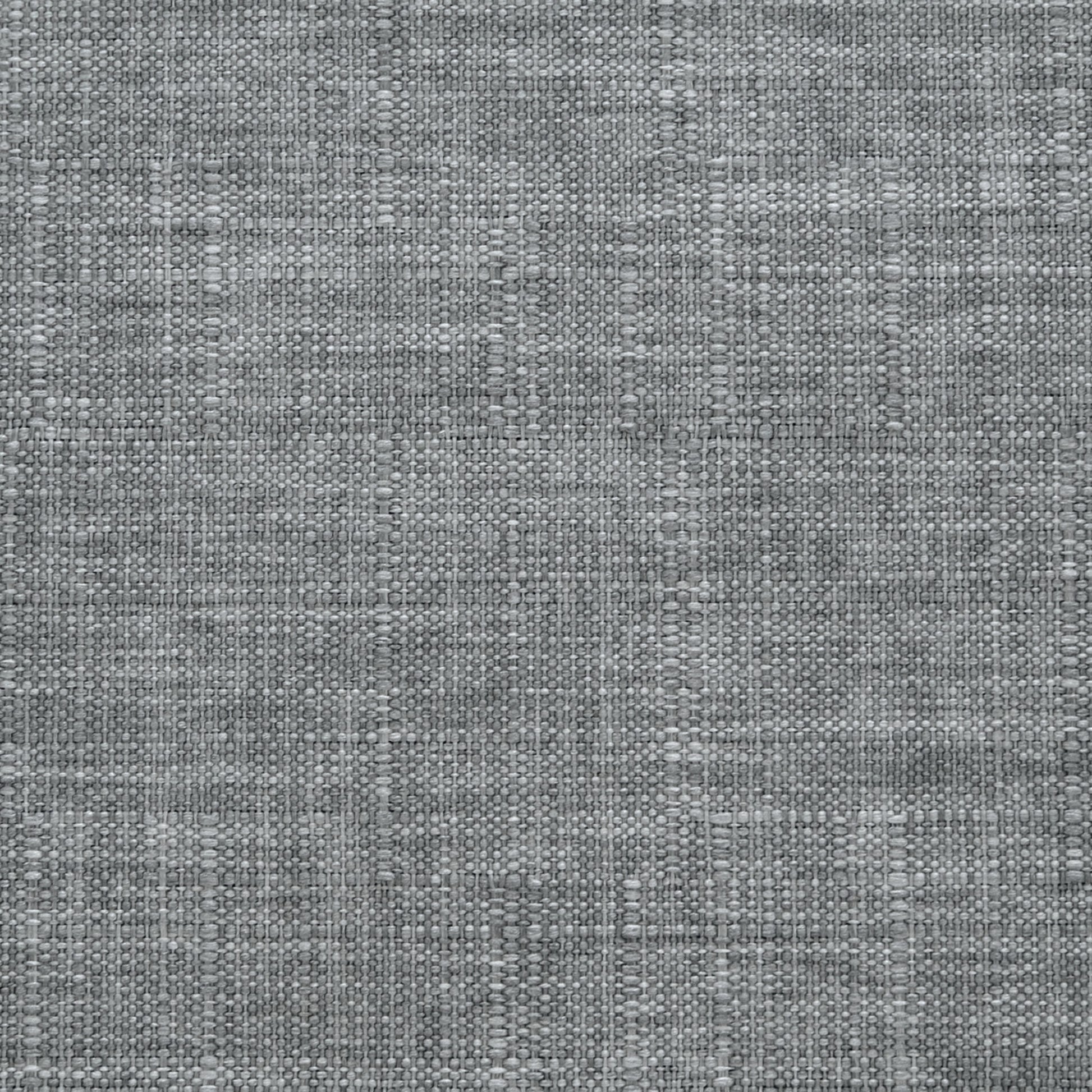 Closeup of textured grey linen fabric with visible weave for upholstery