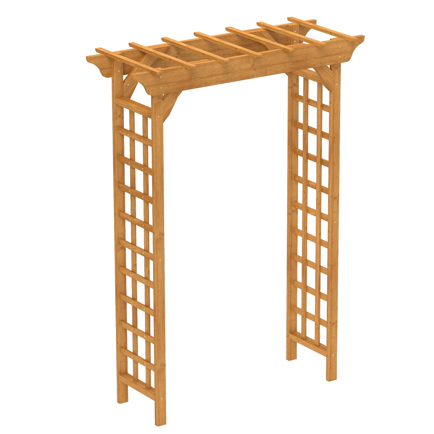 Natural wood garden arch with lattice sides ideal for climbing plants