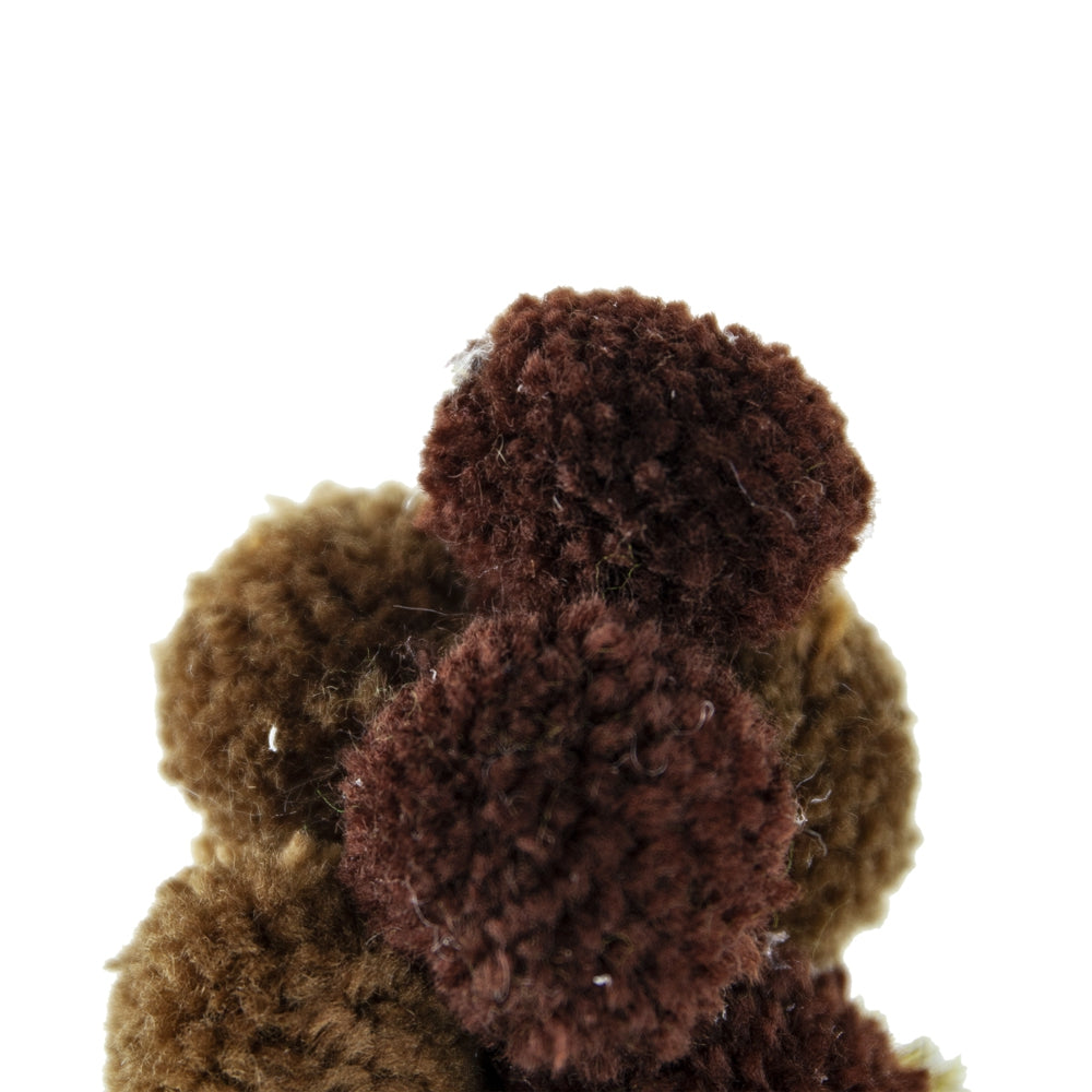 Three fuzzy brown pom poms craft supplies