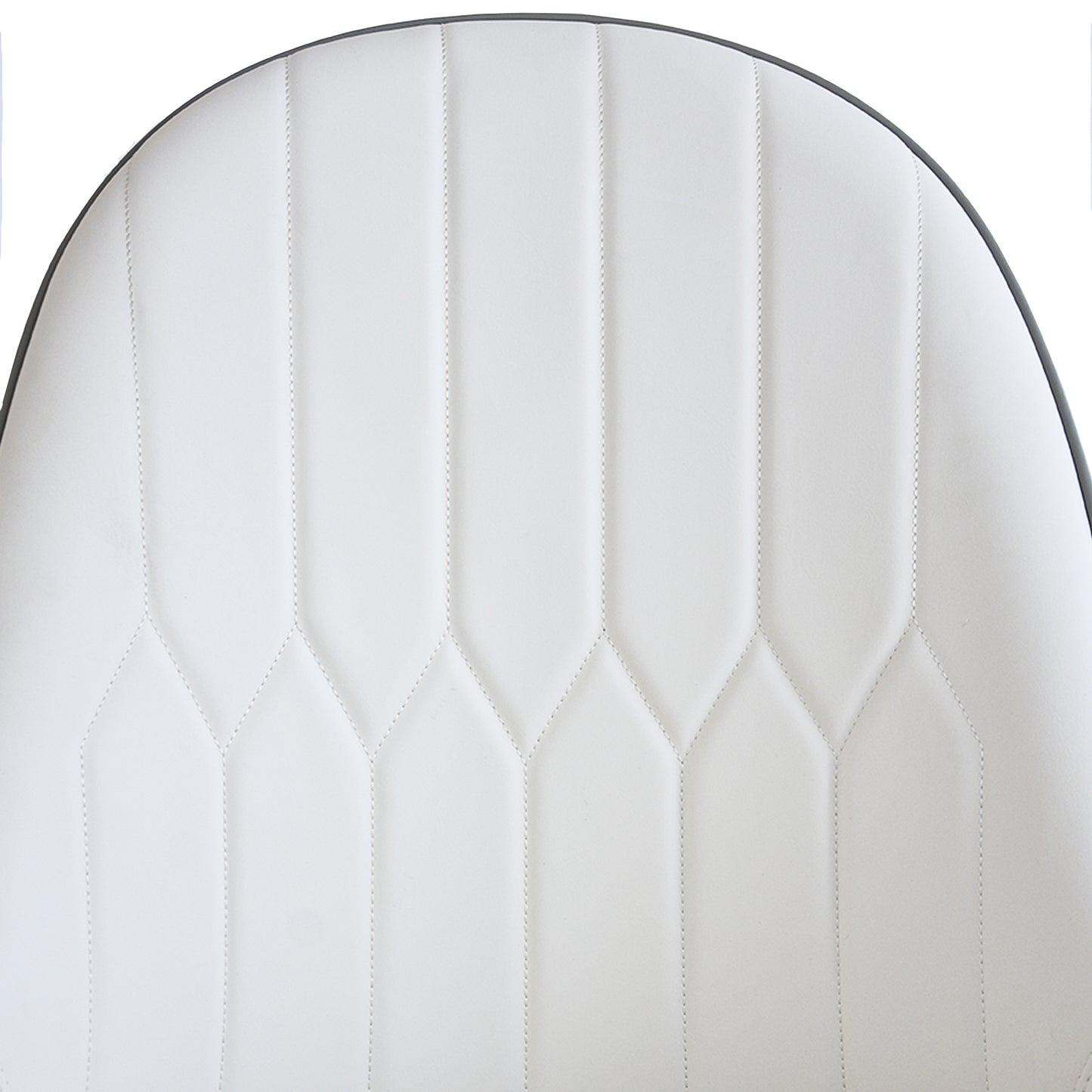 White upholstered chair back with diamond stitching detail