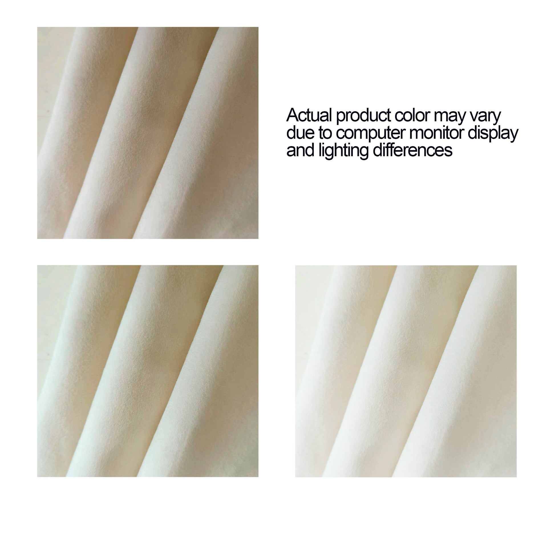 Creamcolored velvet fabric swatch