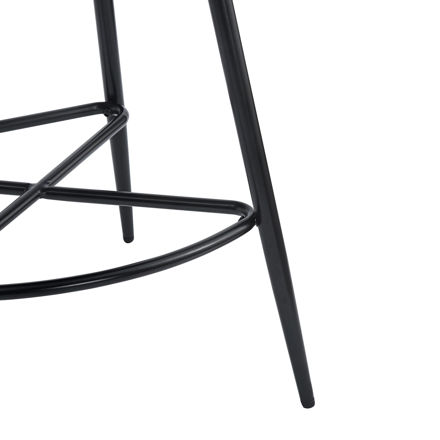 Black metal bar stool base with circular footrest and sturdy legs