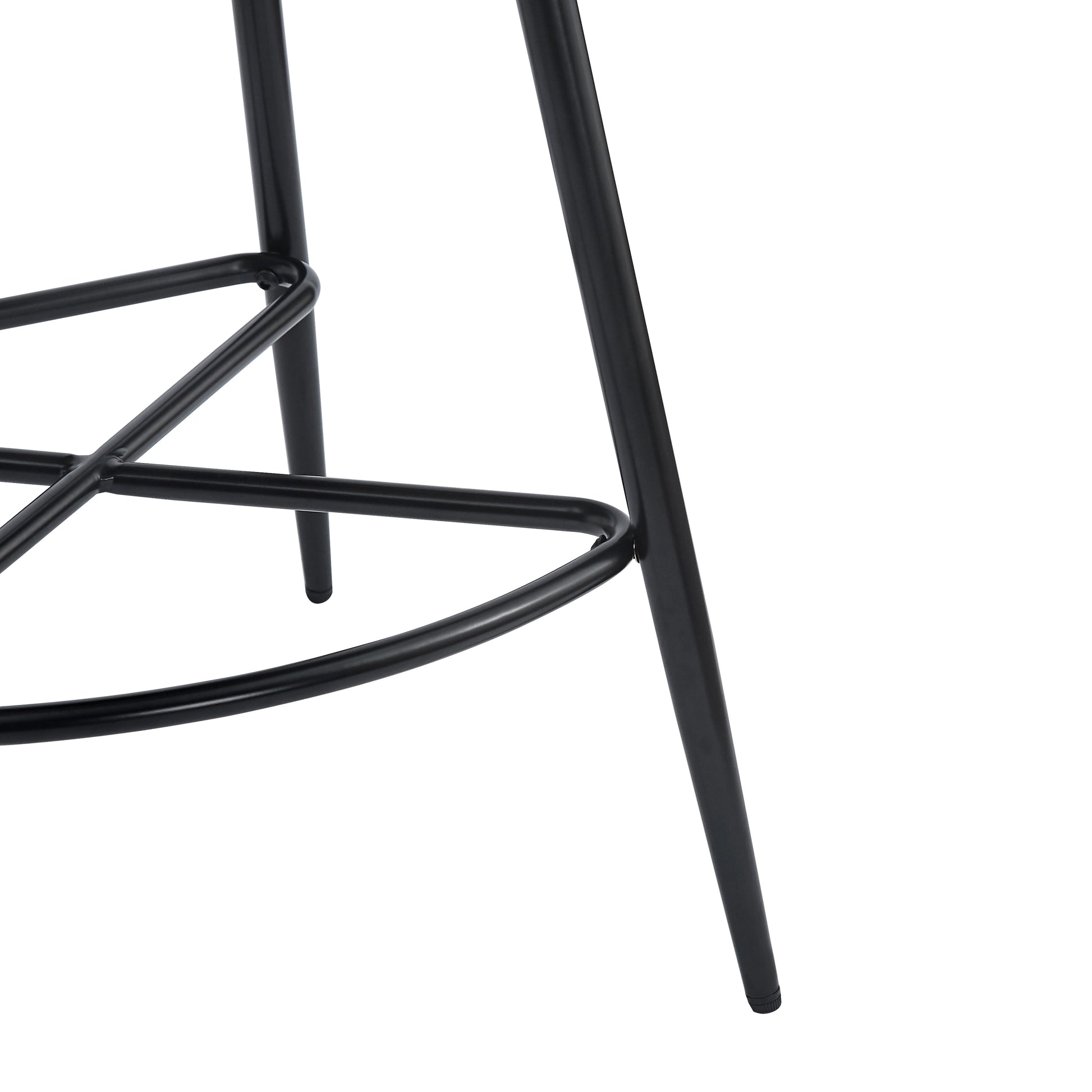 Black metal bar stool base with circular footrest and sturdy legs
