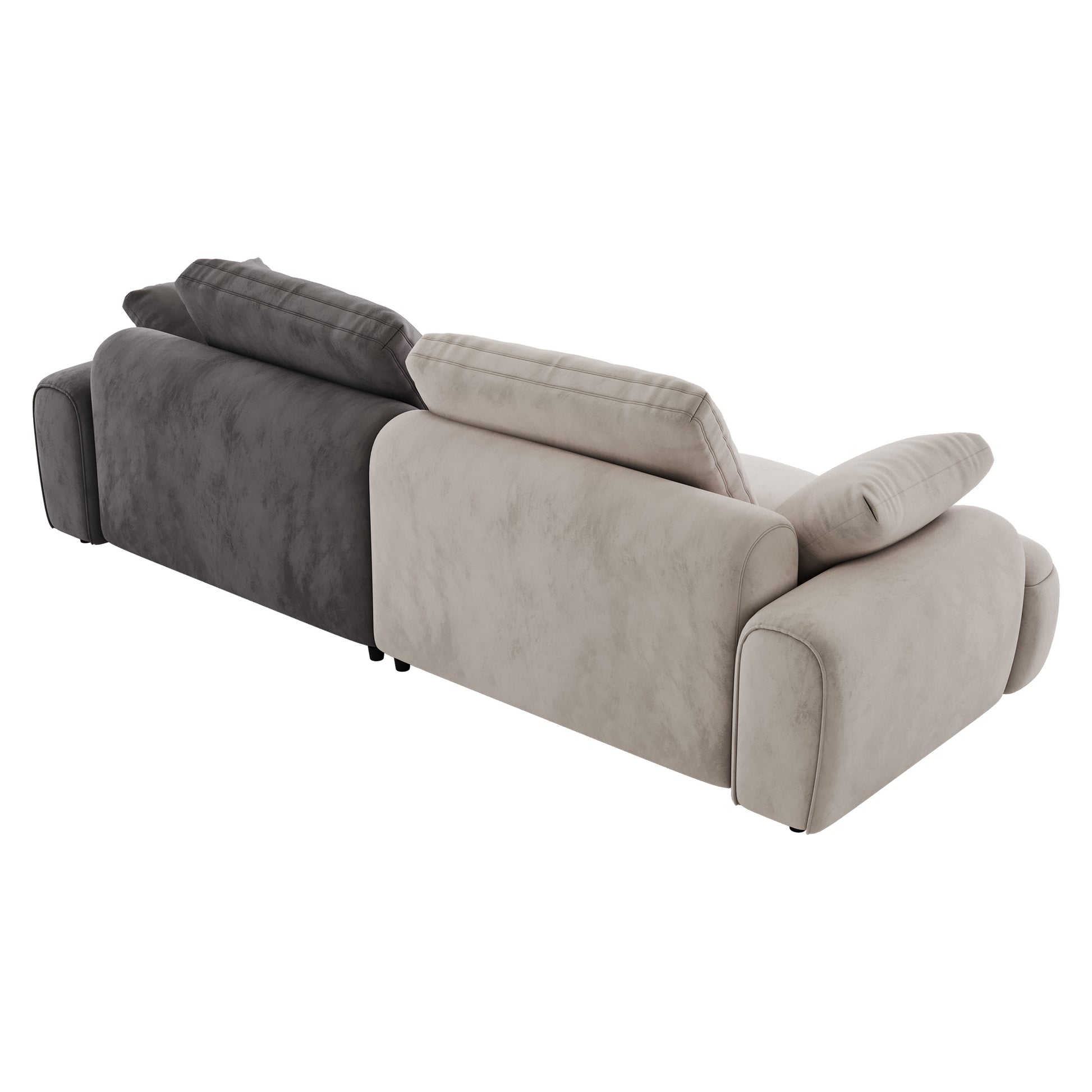 Sectional sofa with plush grey and beige upholstery perfect for modern living rooms