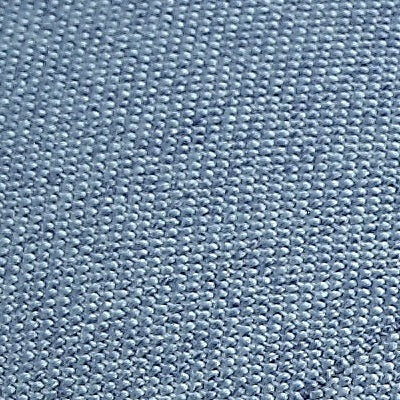 Closeup of light blue woven fabric texture with visible thread detail