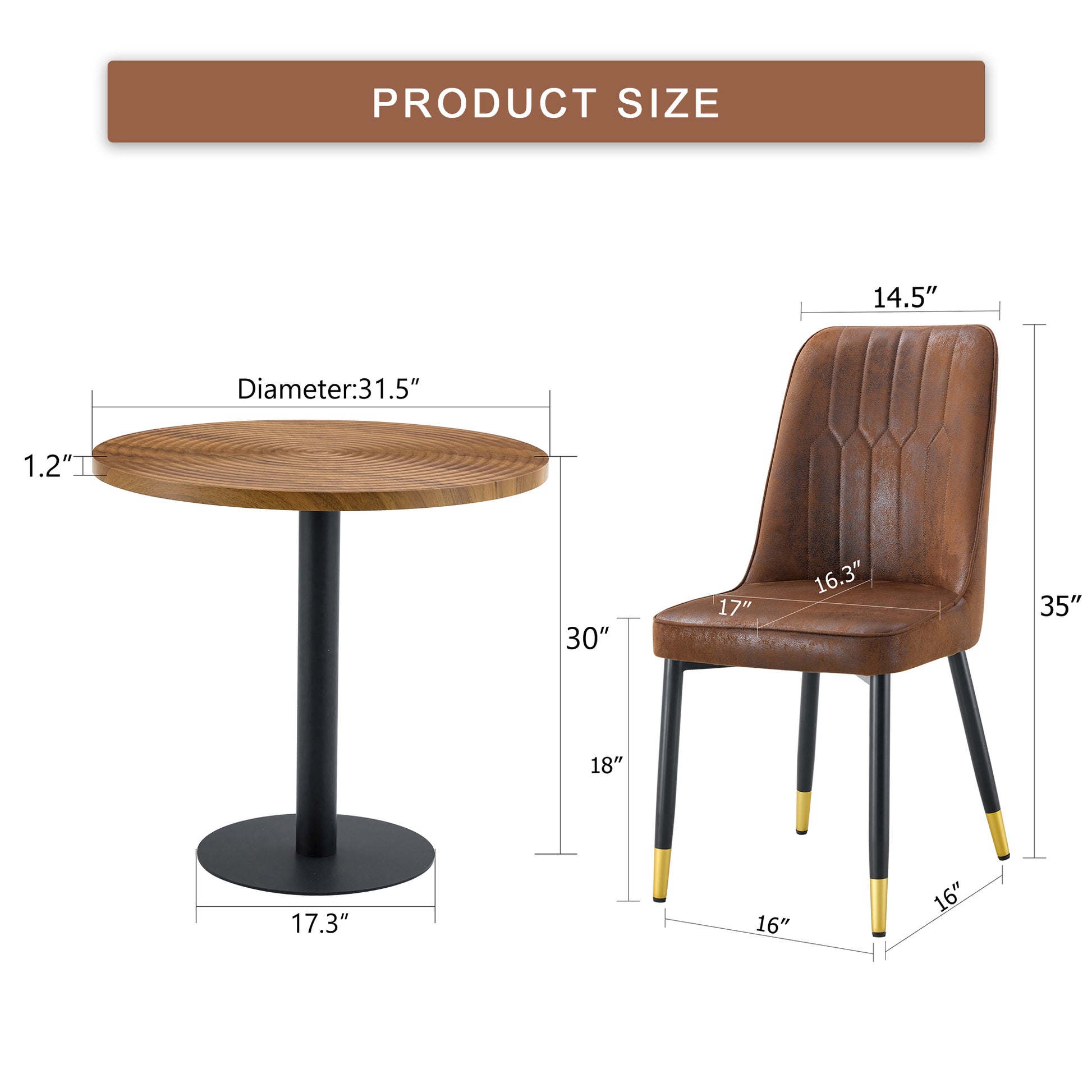 Round wood grain table  diameter  height for dining