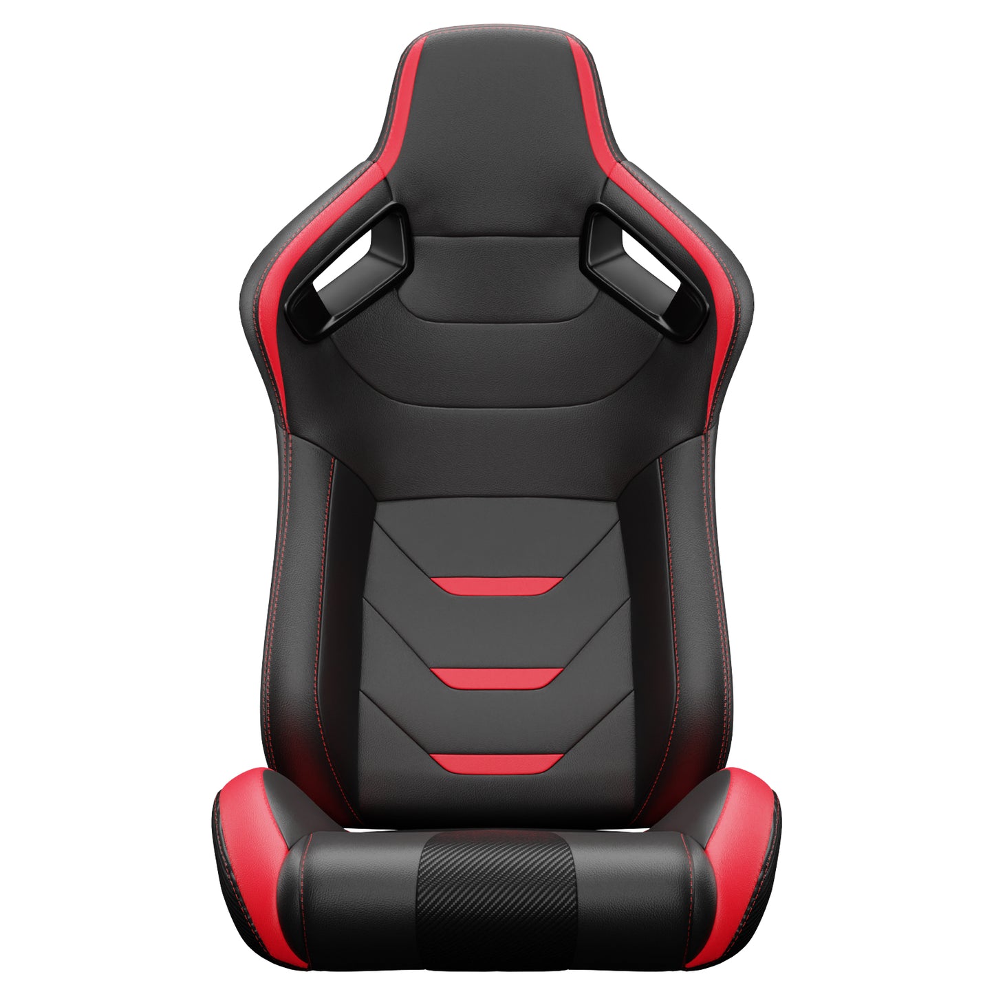 Black and red racing gaming chair with ergonomic design and lumbar support