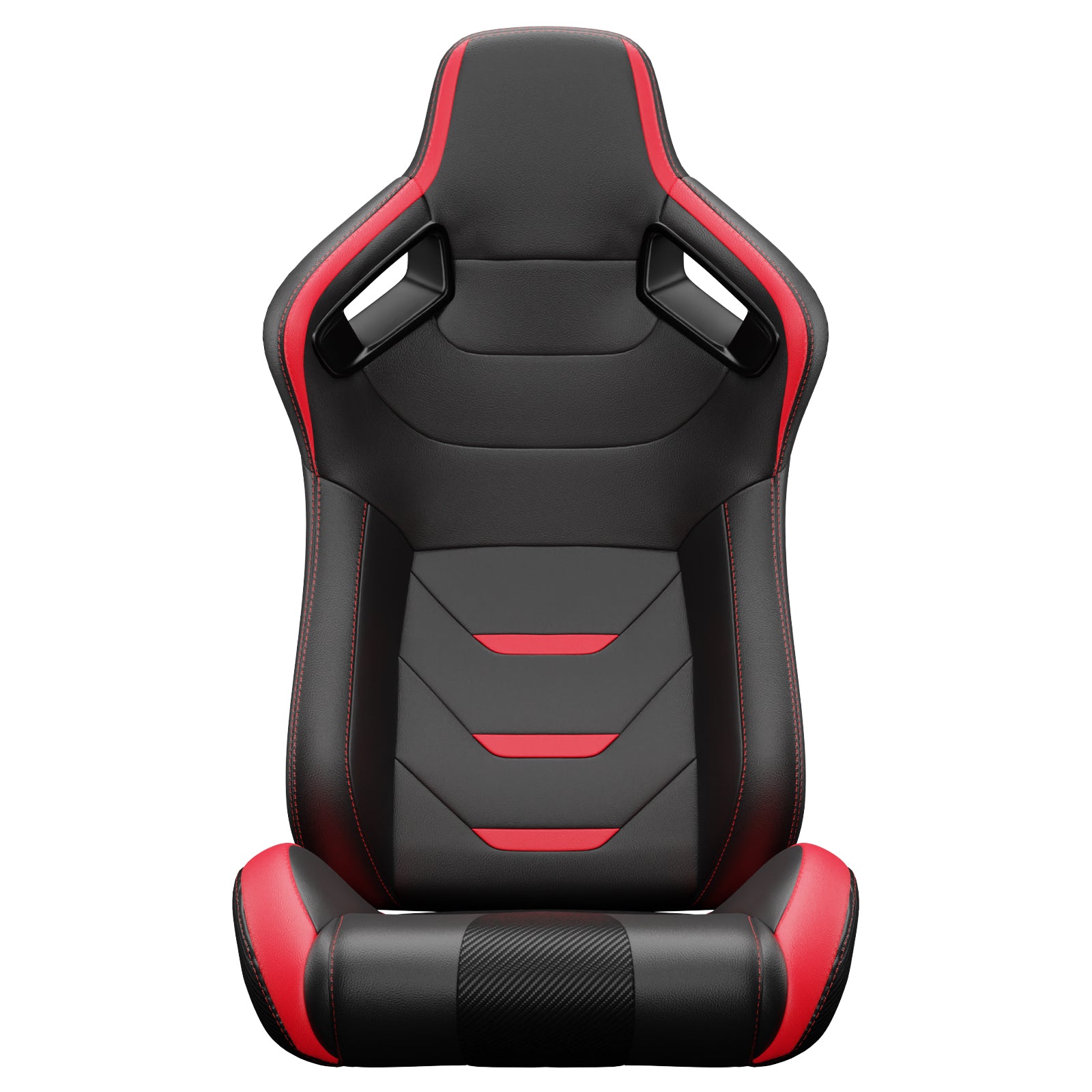 Black and red racing gaming chair with ergonomic design and lumbar support