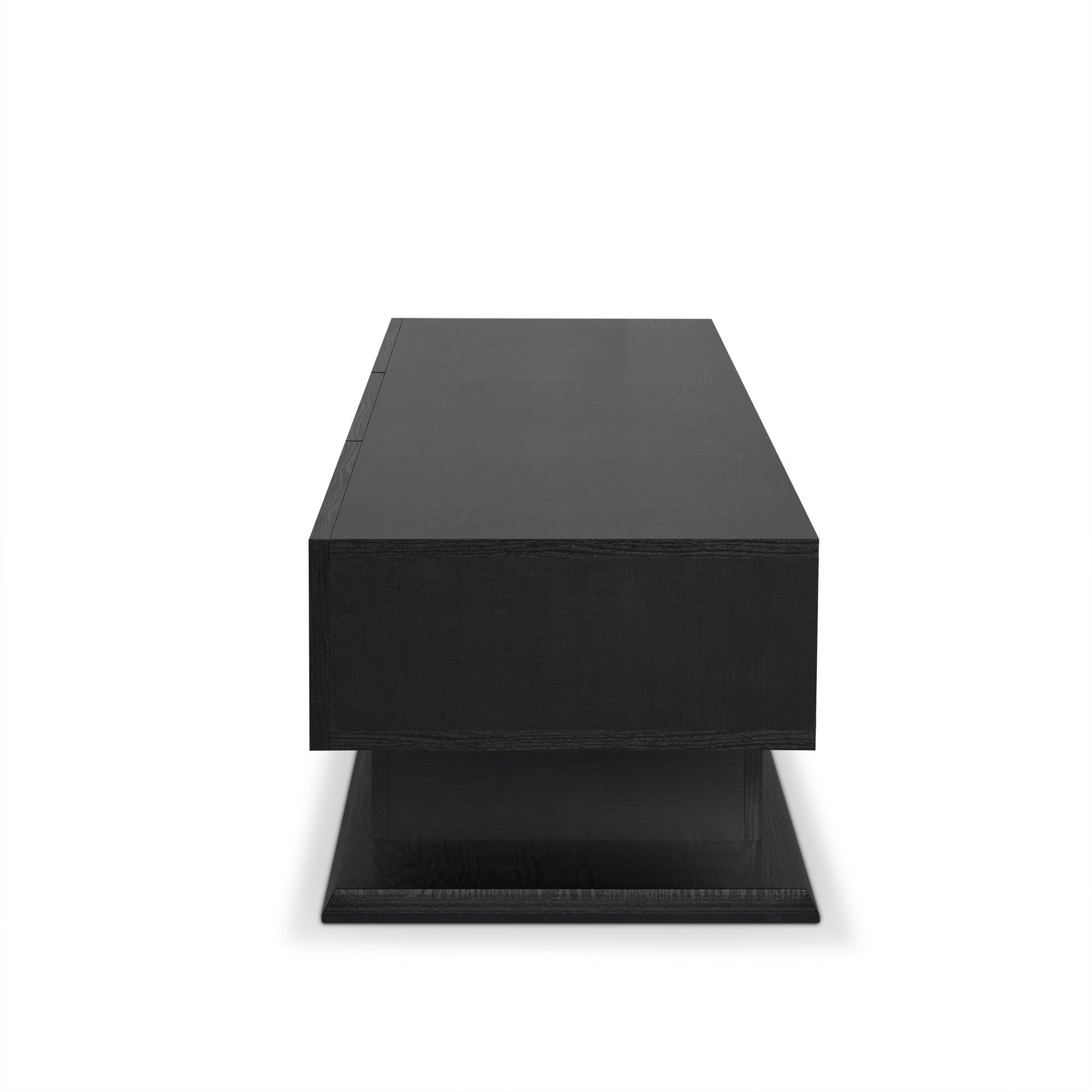 Sleek black wood coffee table with modern minimalist design