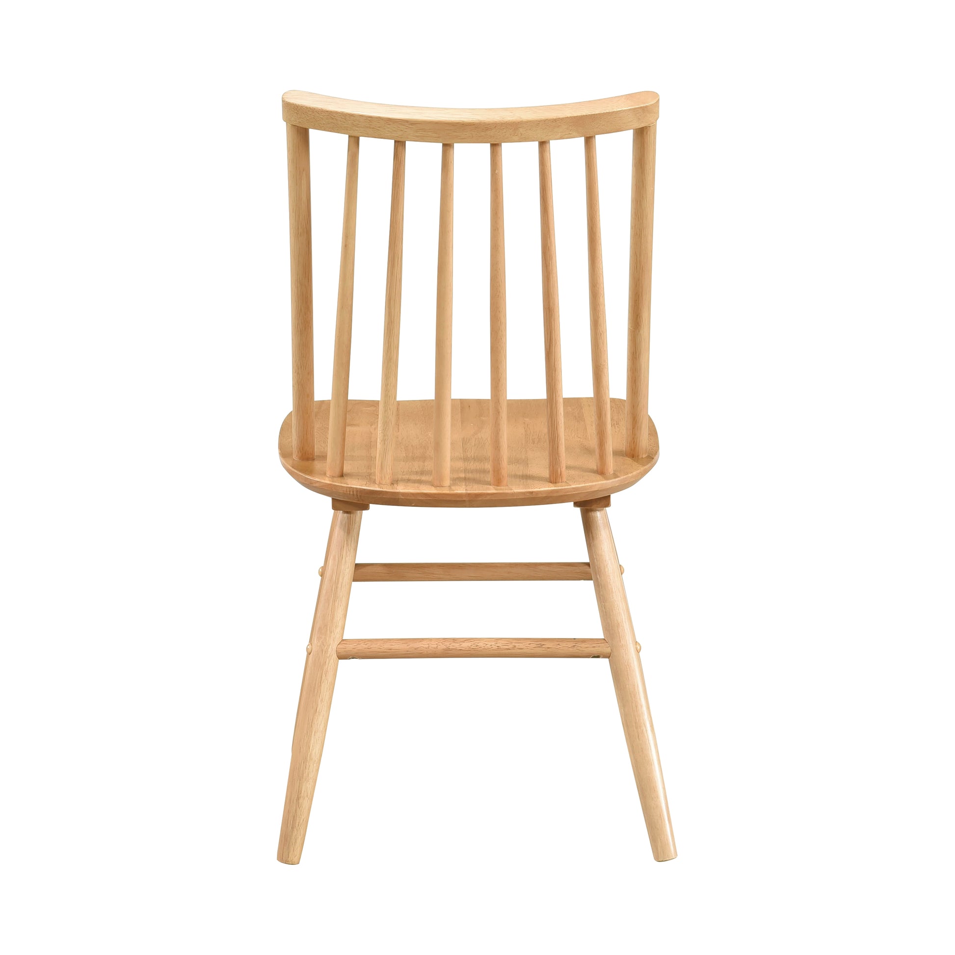Solid wood spindle back dining chair with natural finish