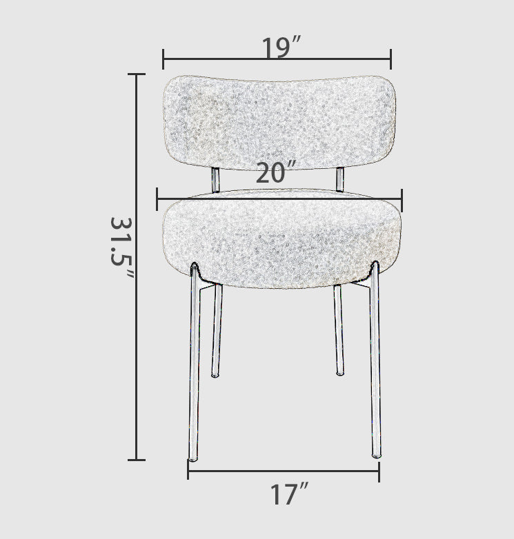 Modern textured accent chair with slim metal legs and padded seat