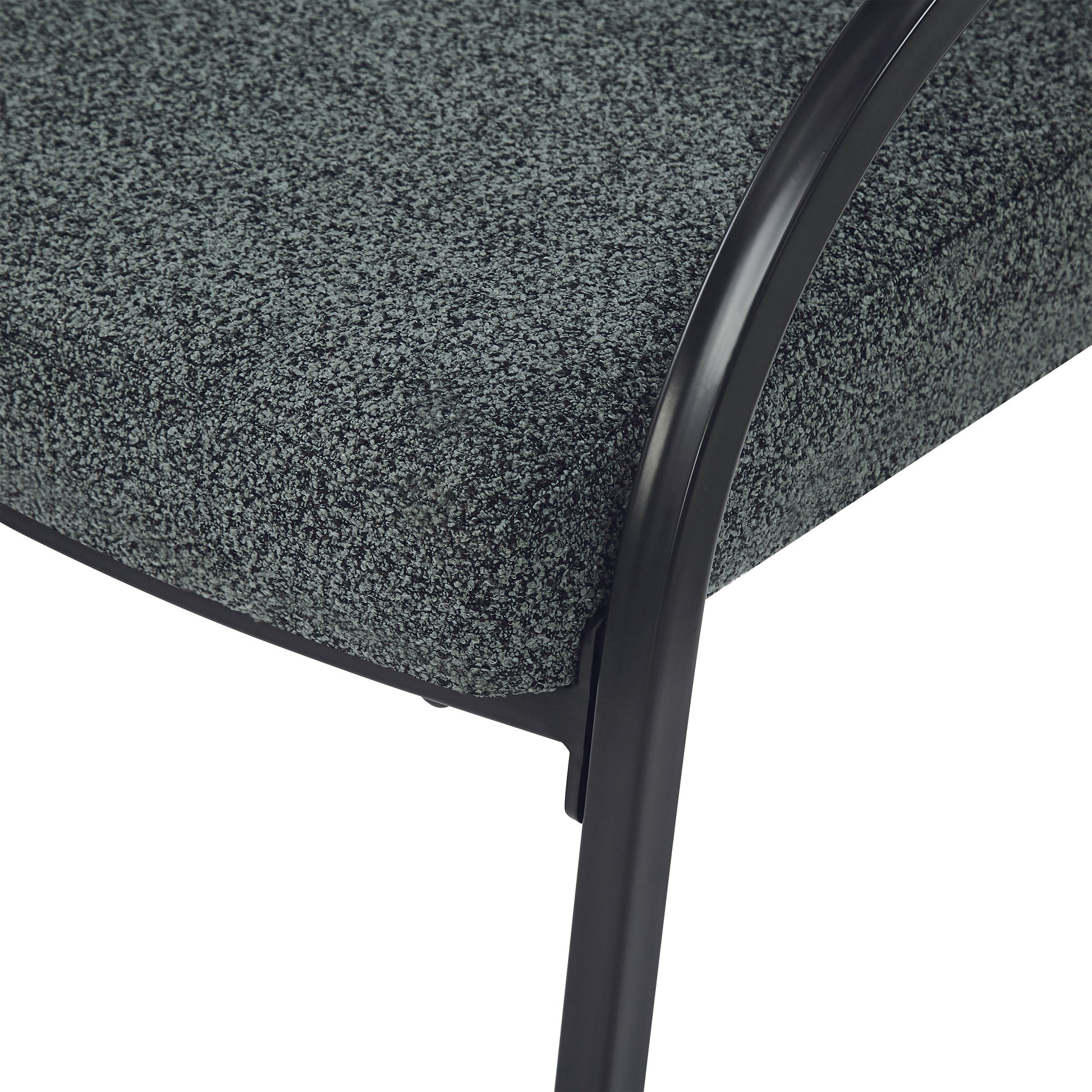Closeup of a speckled grey fabric upholstery on a modern office chair