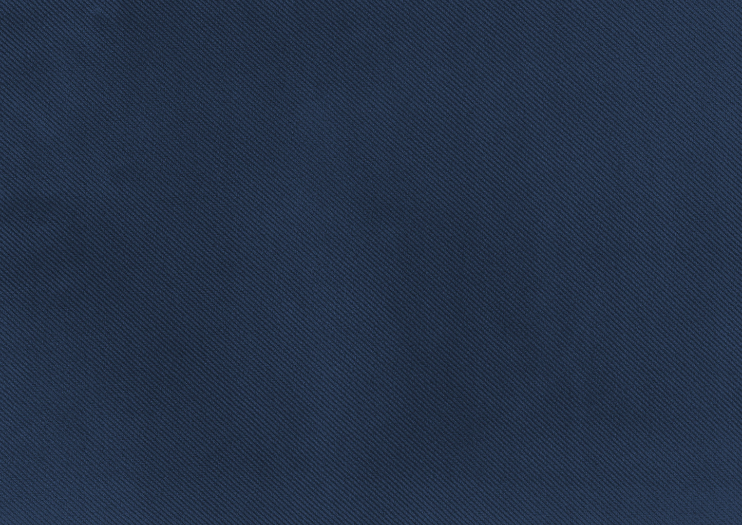 Dark navy blue woven twill fabric swatch with diagonal ridges for upholstery