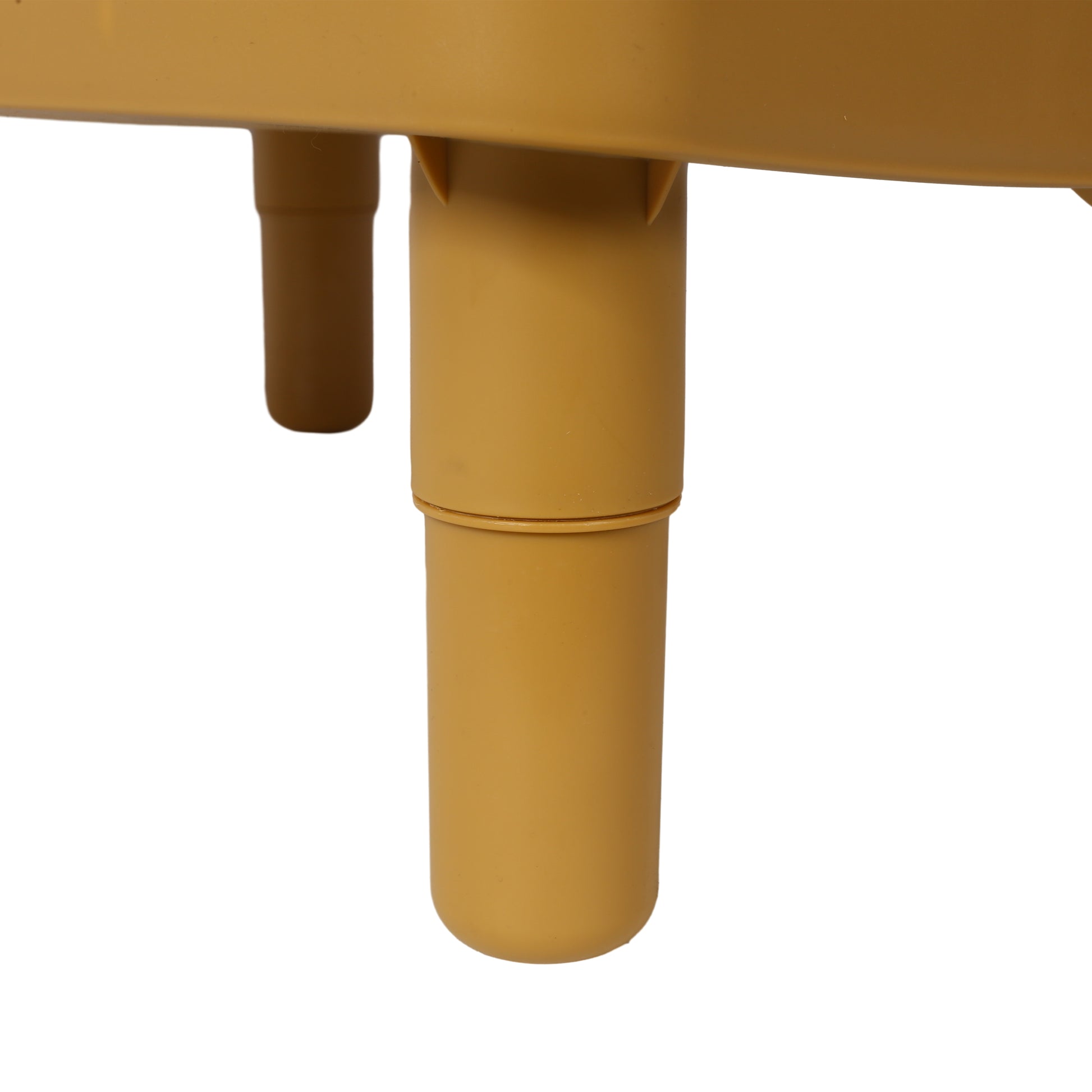 Tan plastic shelf leg showing adjustable height section