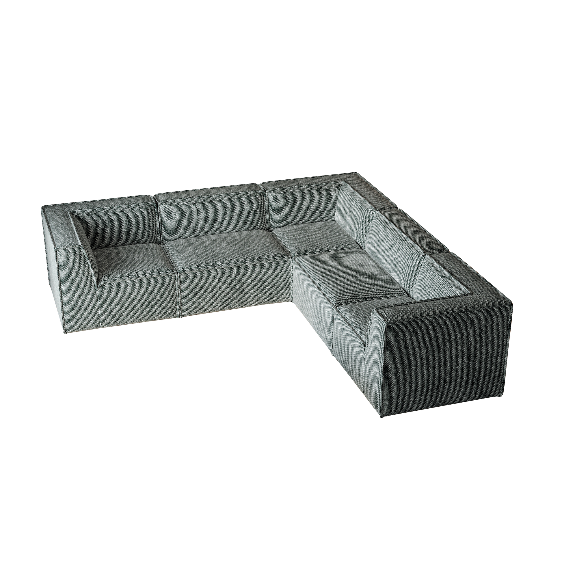 Dark grey fabric sectional sofa with clean lines perfect for modern living rooms