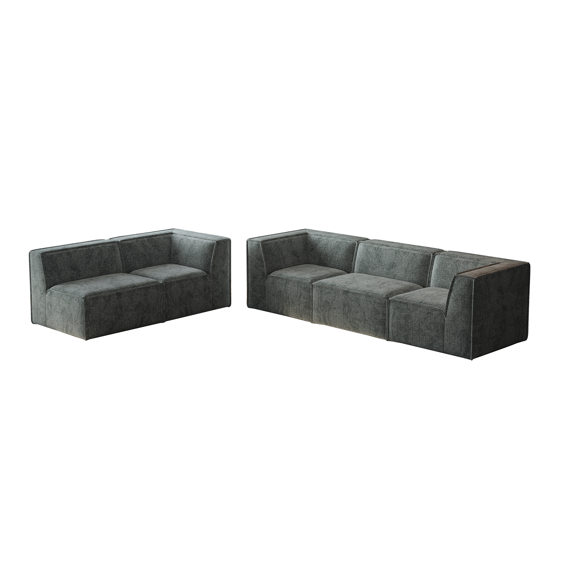 Modern grey fabric sectional sofa with clean lines for contemporary living rooms