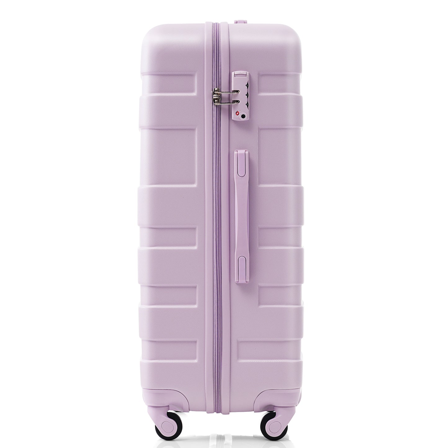 Lavender hardshell luggage with TSA lock and spinner wheels