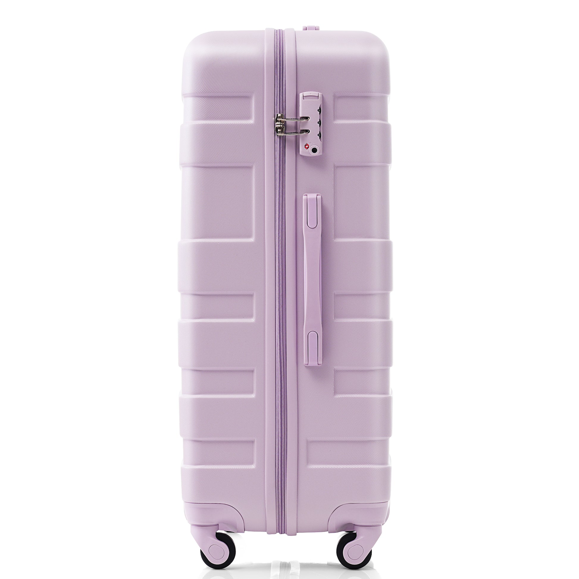 Lavender hardshell luggage with TSA lock and spinner wheels