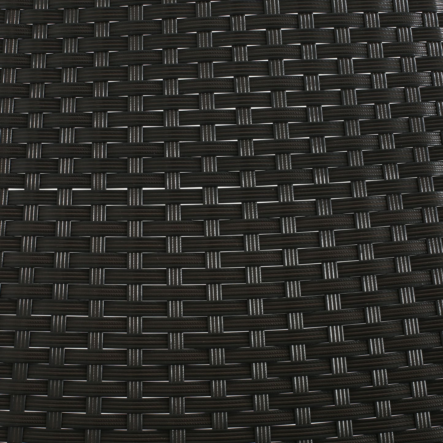 Closeup of dark brown woven rattan texture ideal for outdoor furniture