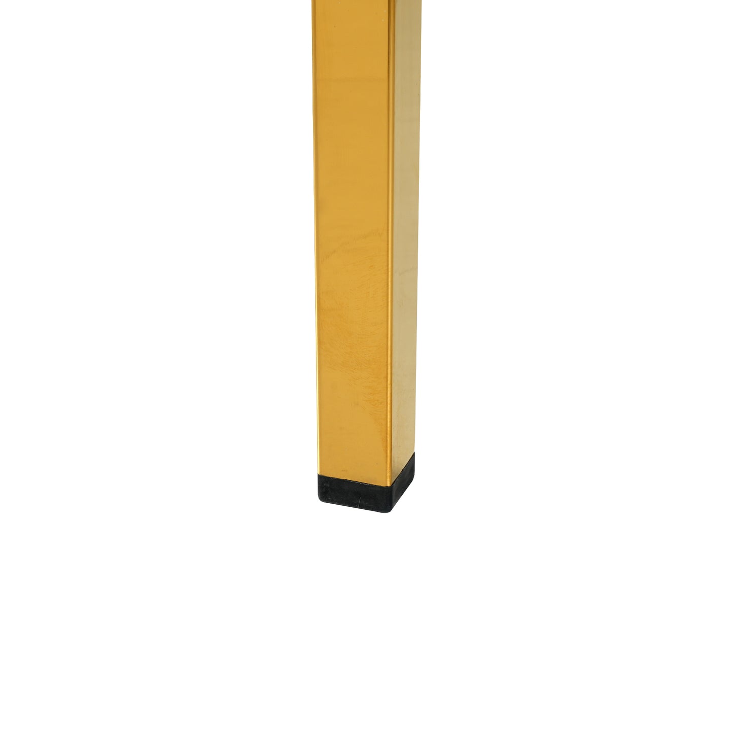 Gold square metal furniture leg with black foot cap