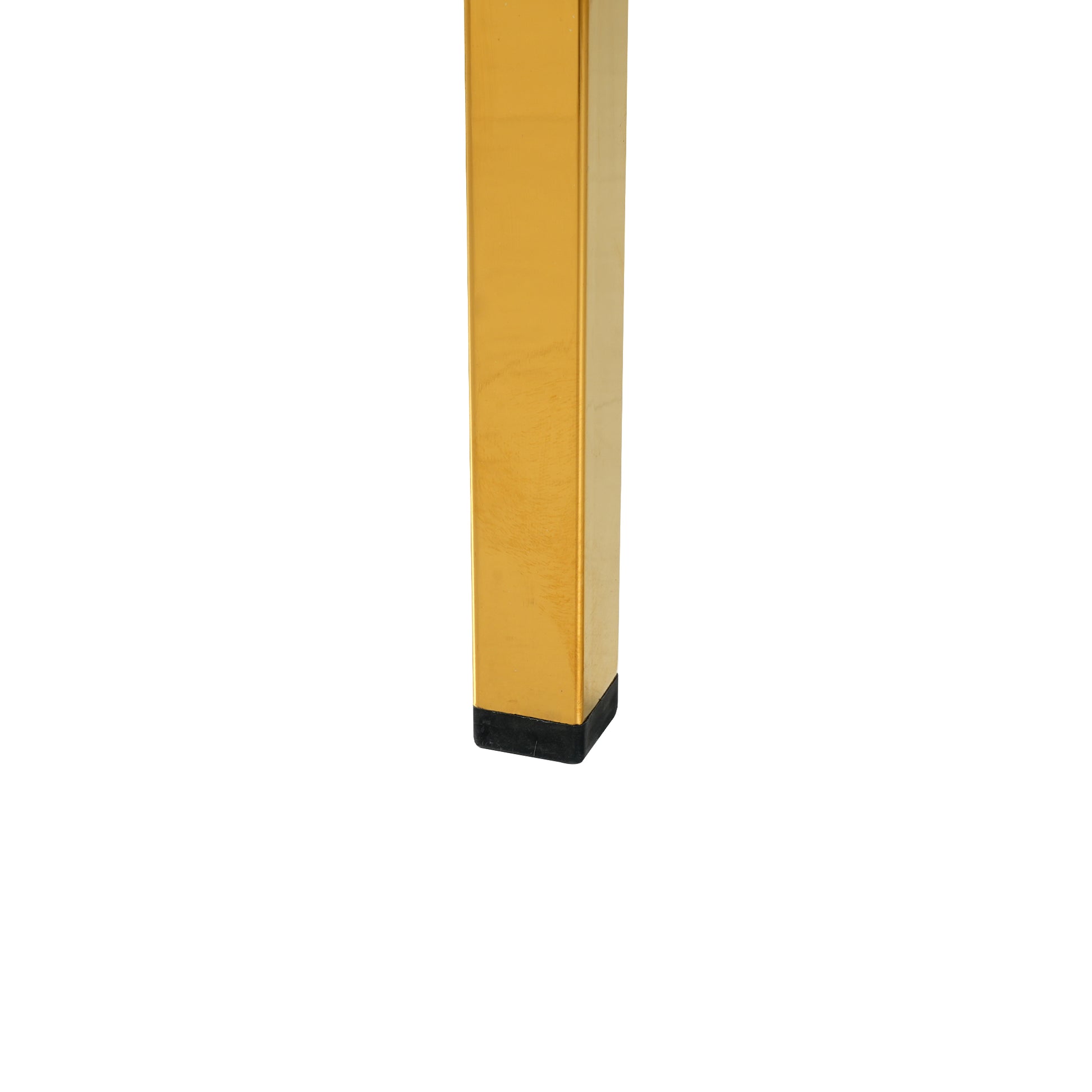 Gold square metal furniture leg with black foot cap