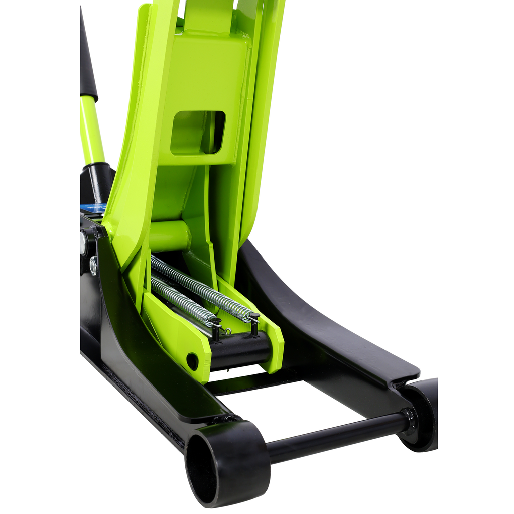 Bright green and black heavyduty hydraulic jack for automotive use