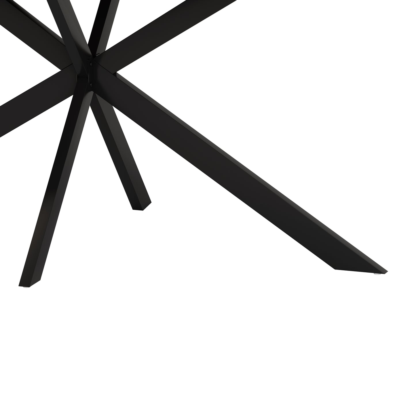 Black metal starburst table base modern dining table