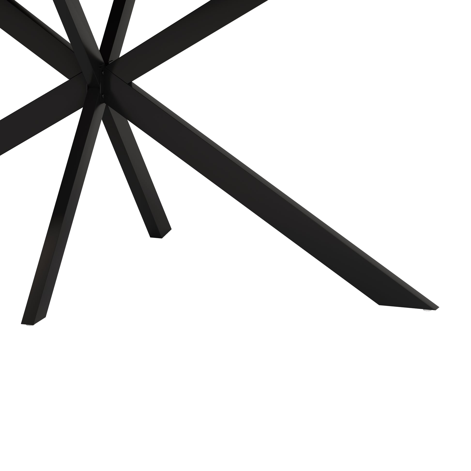 Black metal starburst table base modern dining table