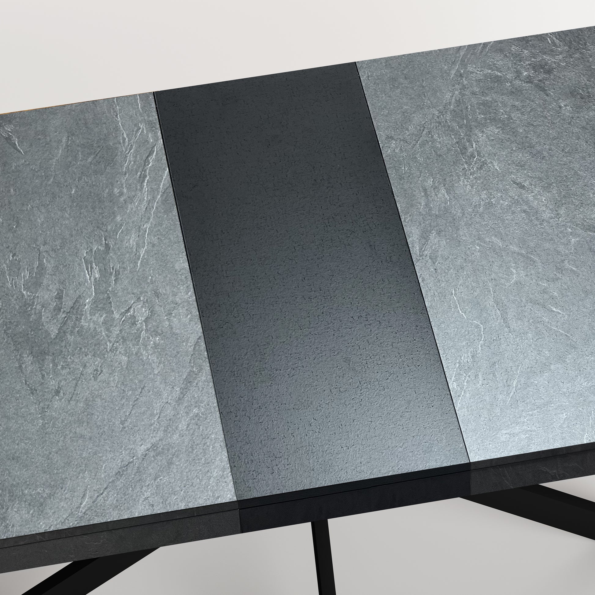 Modern slate gray dining table with textured finish