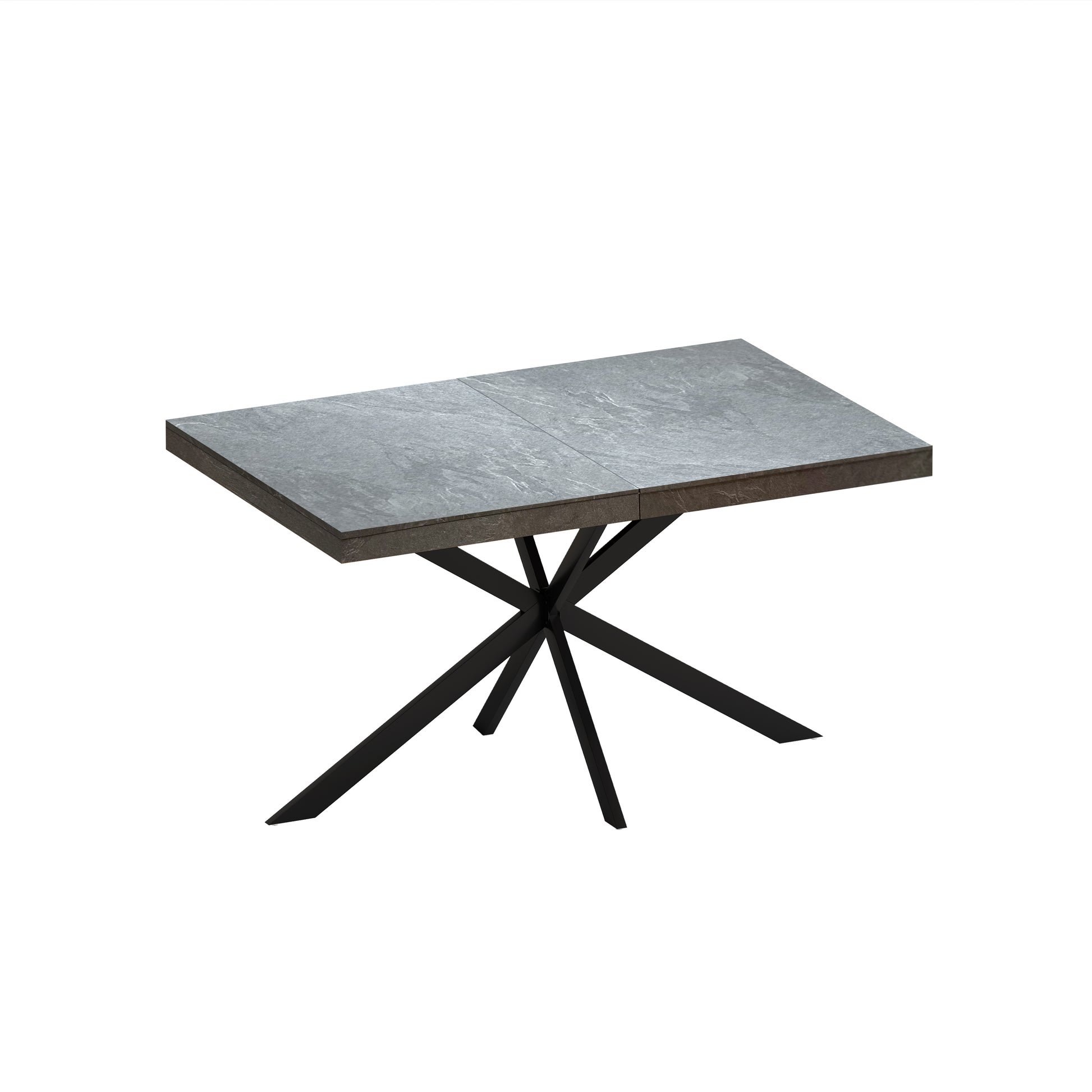 Grey ceramic dining table with modern black star base
