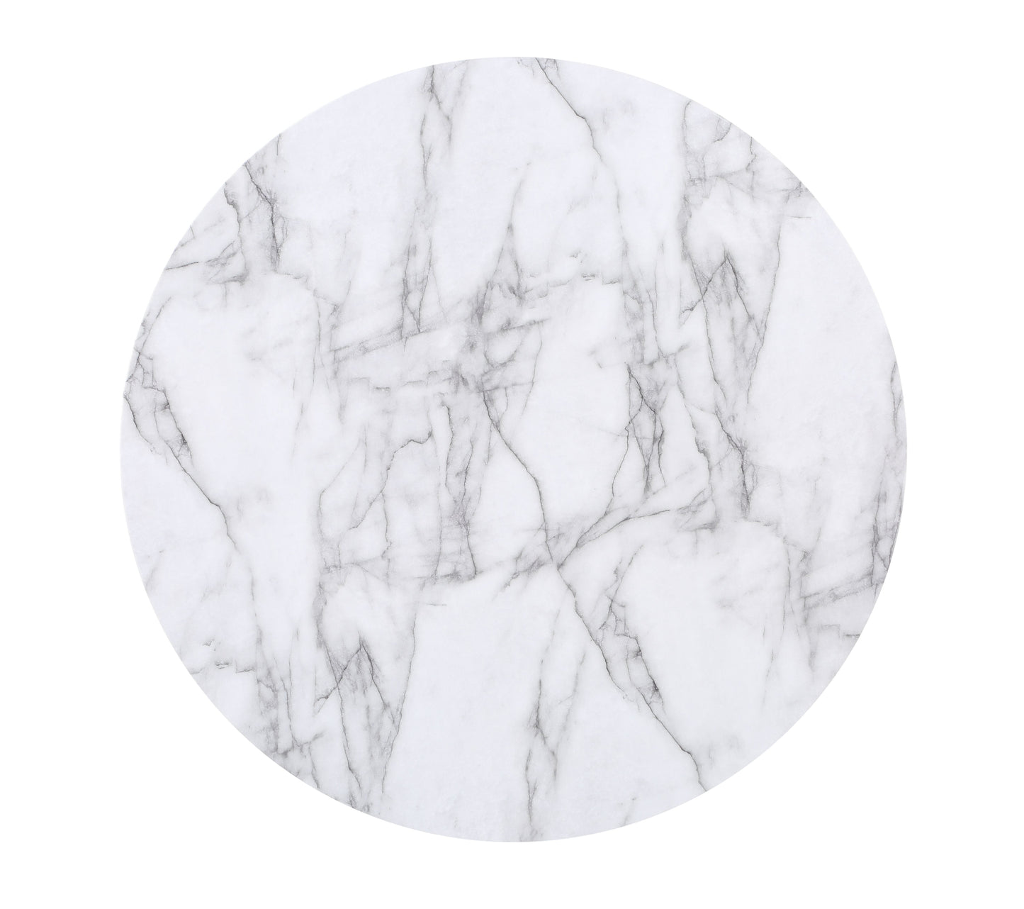 White round marble coaster with grey veining