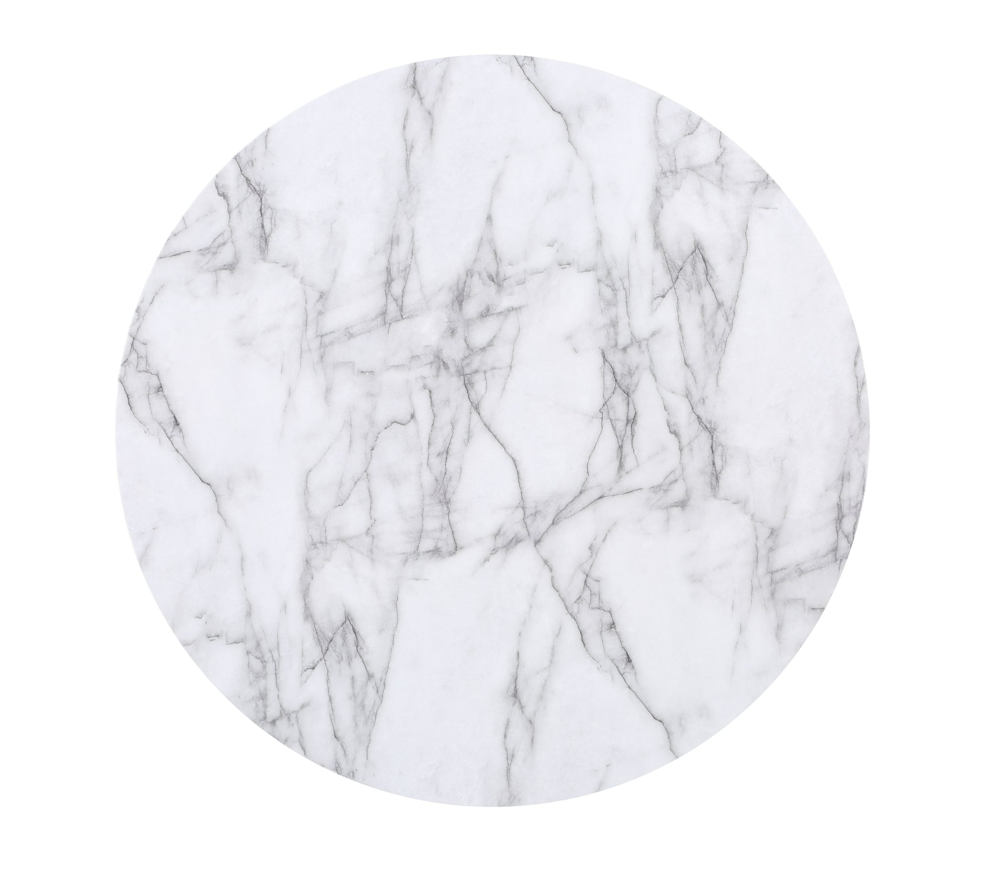 White round marble coaster with grey veining