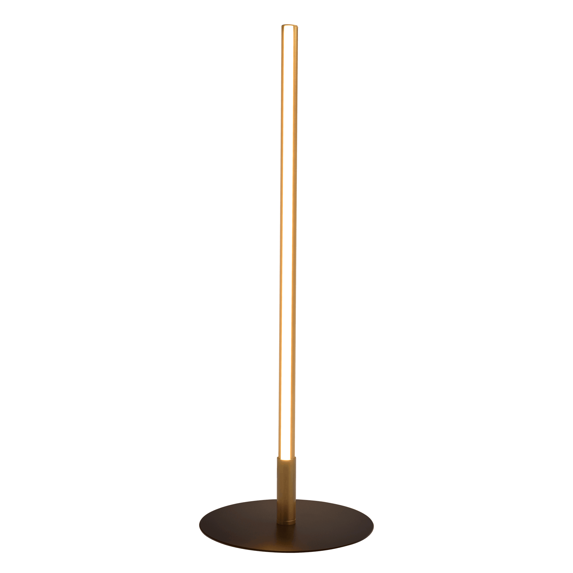 Modern brass floor lamp with minimalist LED light bar perfect for living rooms