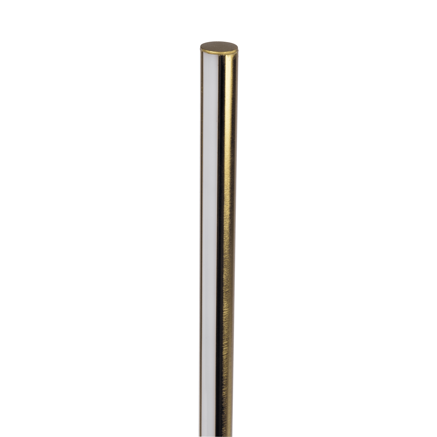 Brushed brass and chrome metal rod with gold cap accent ideal for modern decor