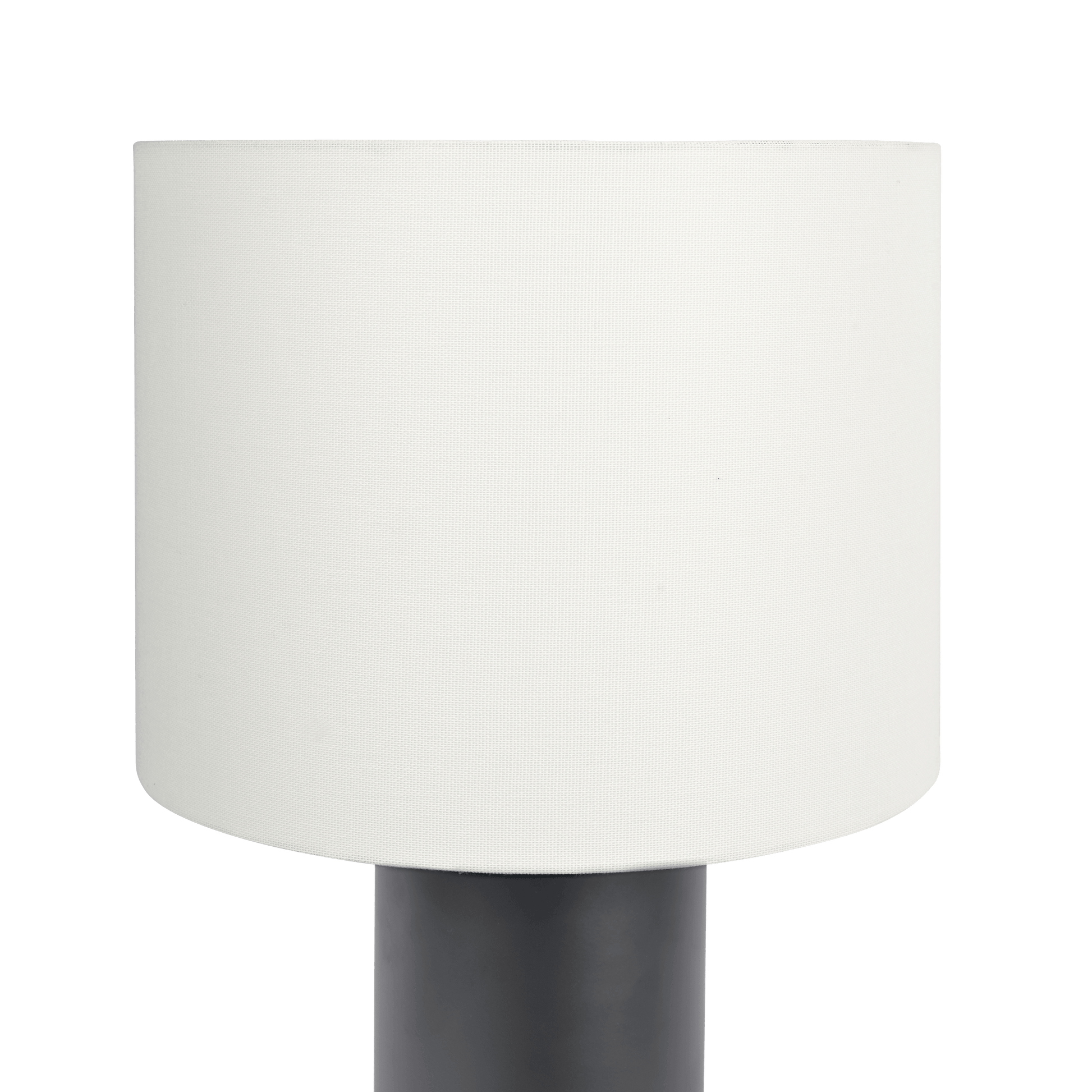 White cylinder lampshade with gray cylindrical base modern desk lamp