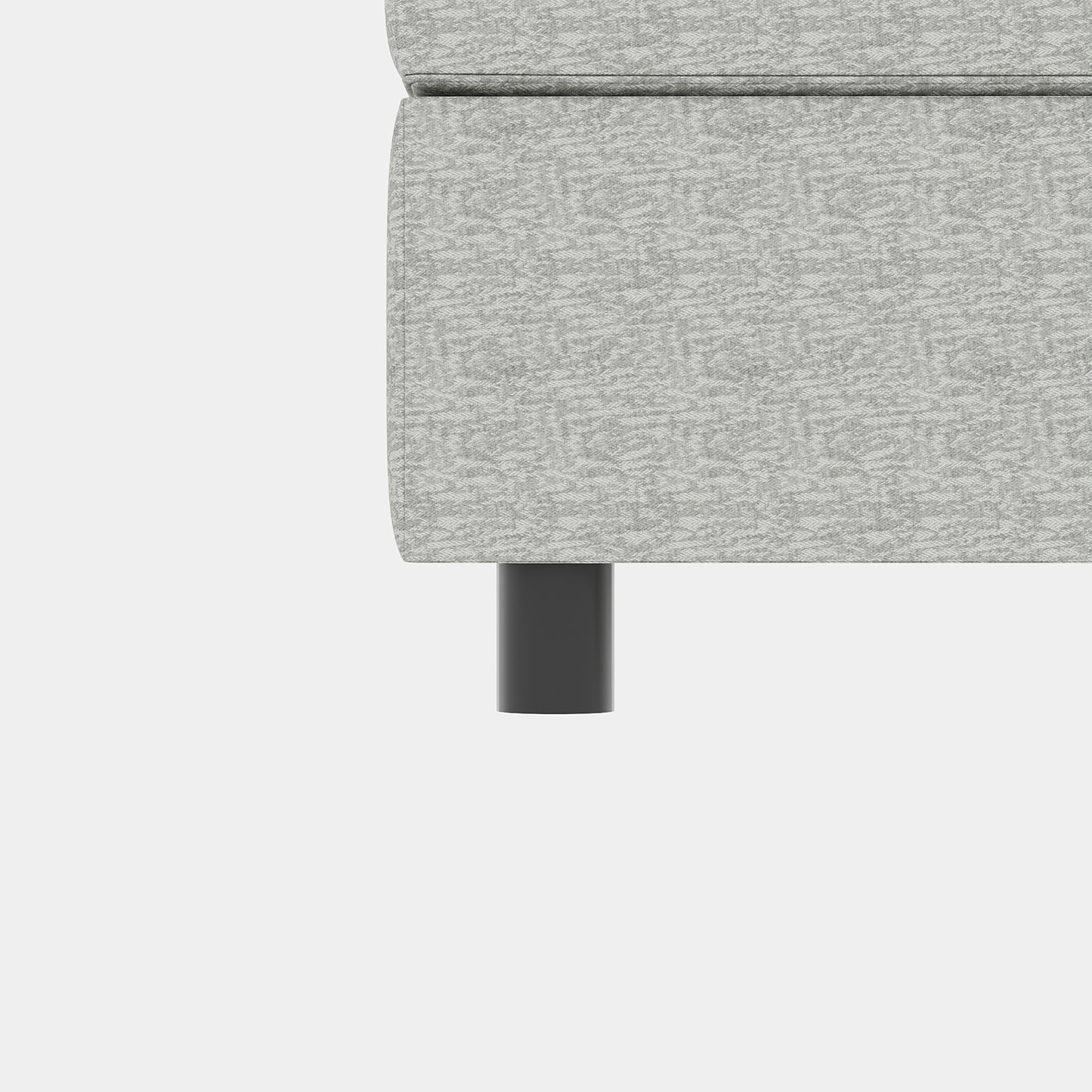 Light grey textured fabric sofa with a dark grey cylindrical leg modern design for living rooms