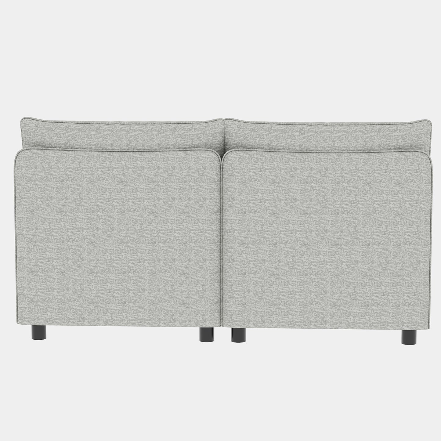 Light grey textured fabric sofa back view modern design