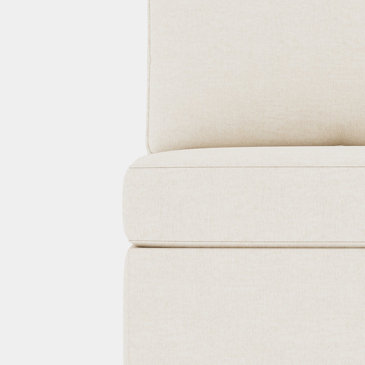 Textured cream linen sofa plush cushions for comfortable seating