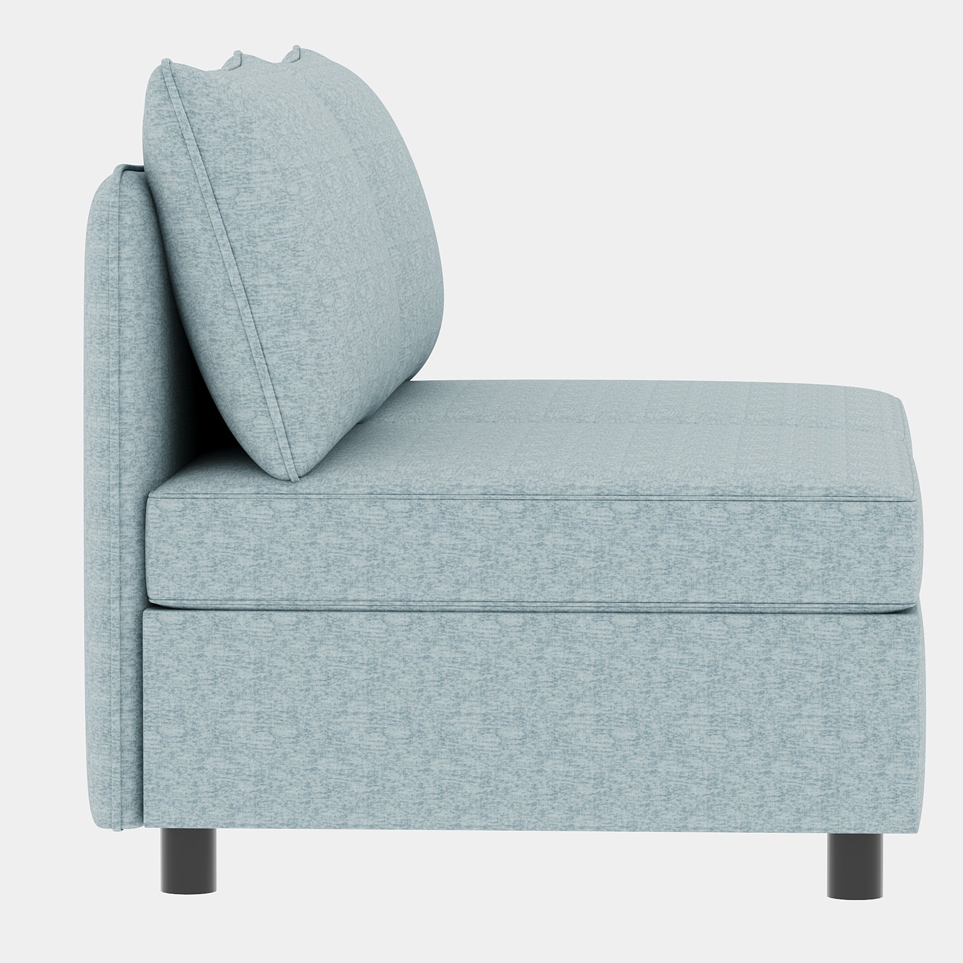 Light blue fabric armchair with plush cushion modern living room furniture